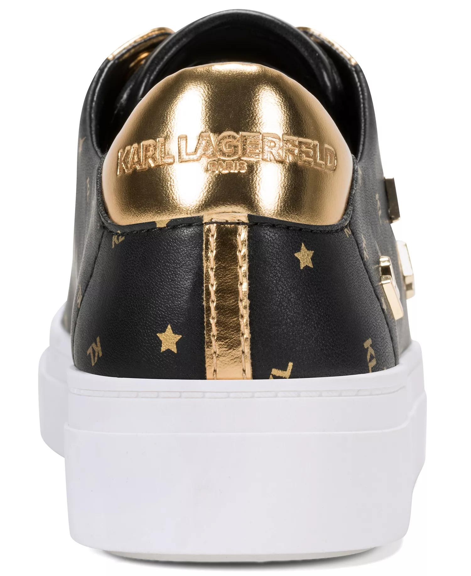 Women's Cate Foil Lace Up Sneakers - Black/Gold - 5