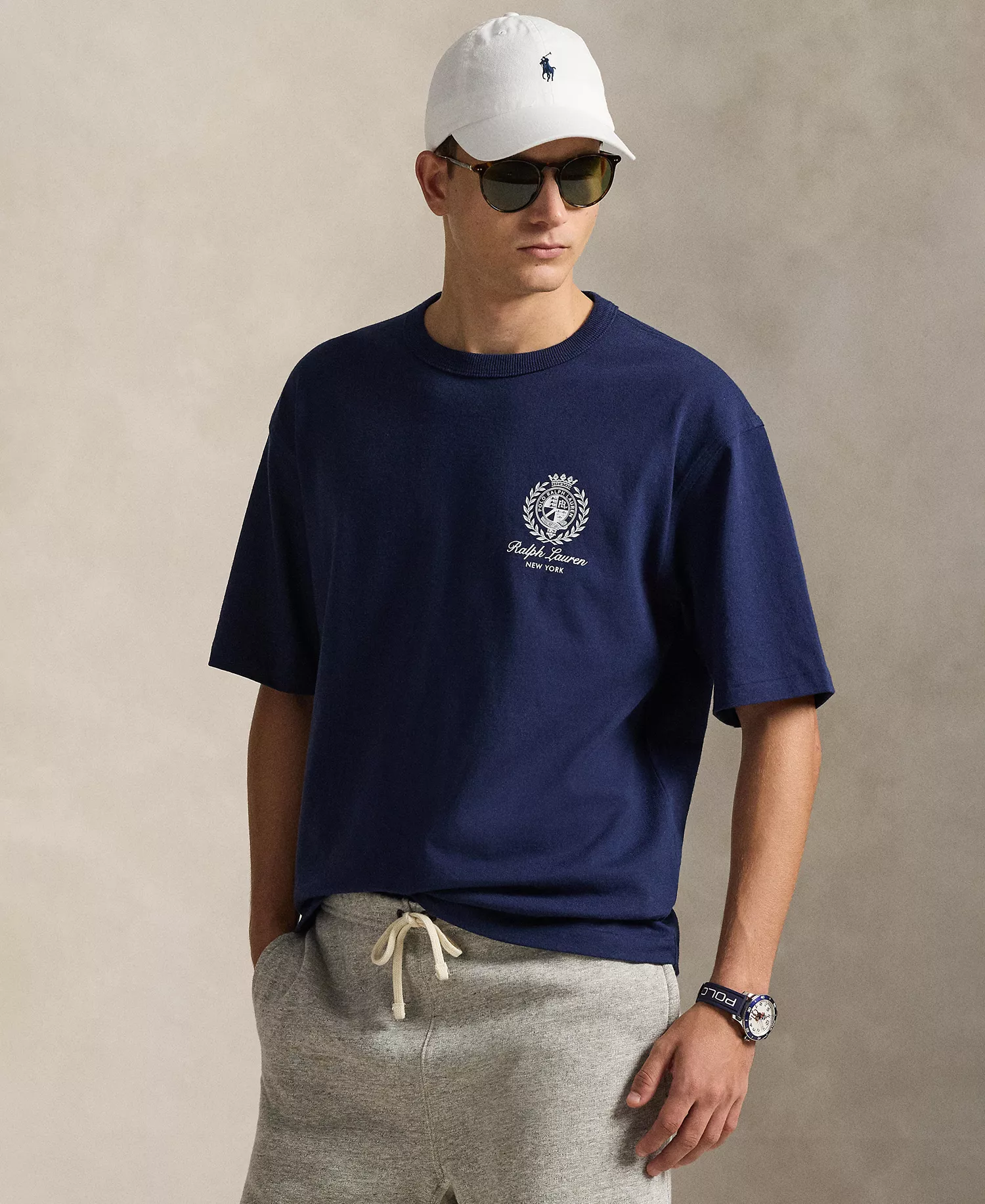 Men's Relaxed-Fit Jersey Graphic T-Shirt - Newport Navy - 2XL