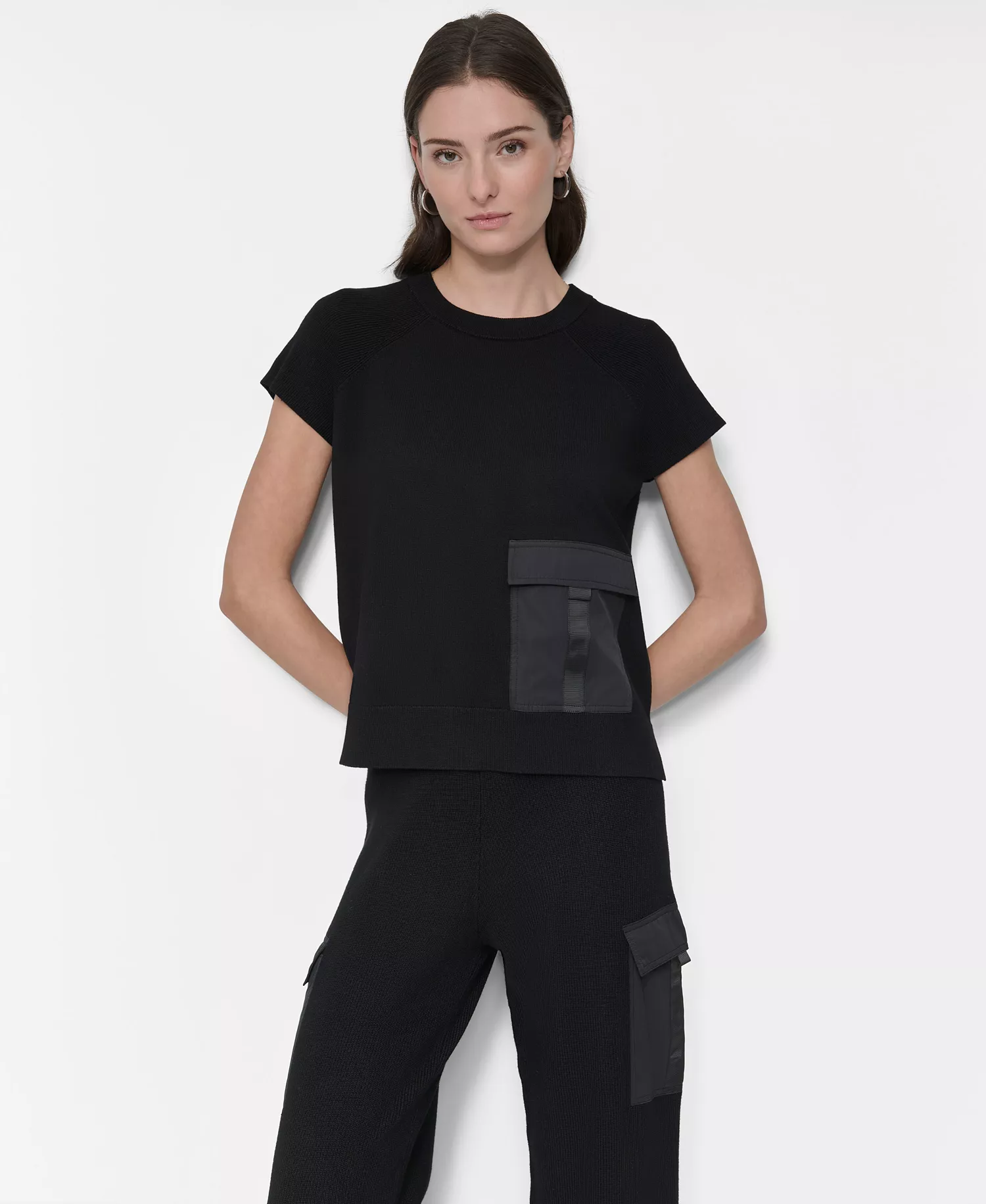 Women's Cargo Sweater - Black - L