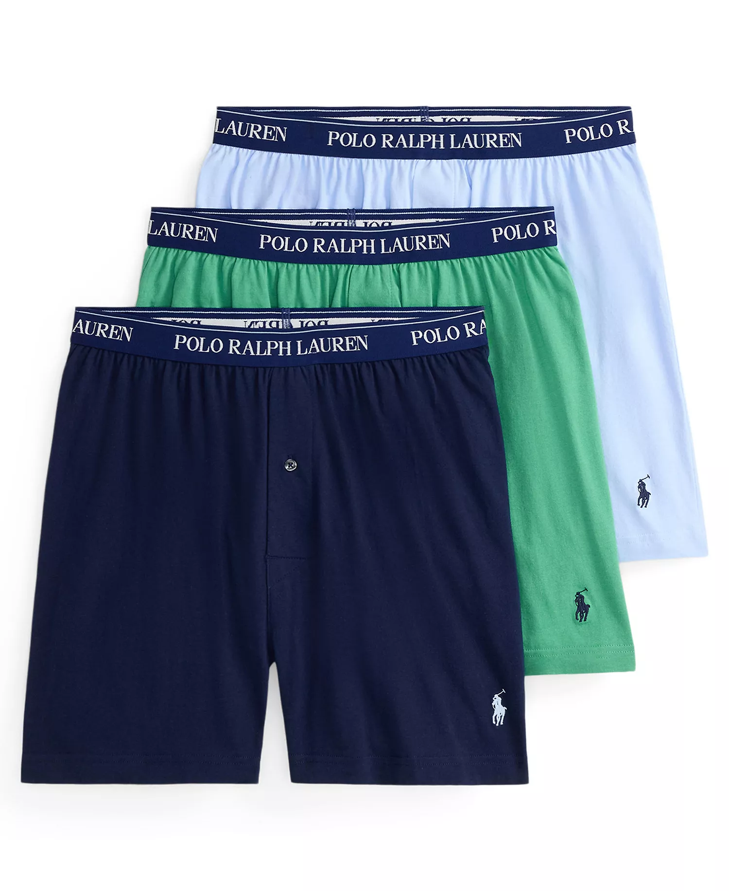 Men's Classic Knit Boxer Briefs, 3-Pack Set - Cruise Navy/Raft Green/Office Blue - L