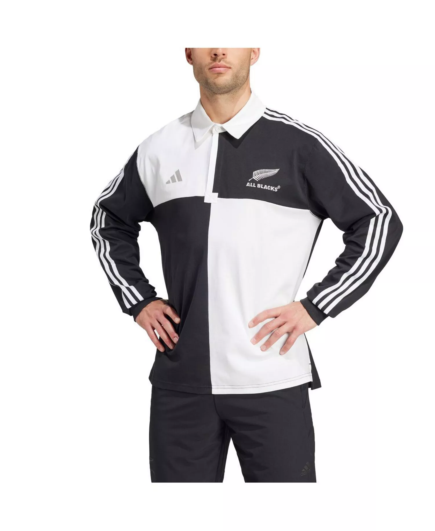 Men's Black New Zealand Rugby 2024/25 Long Sleeve Polo Jersey - Black - M