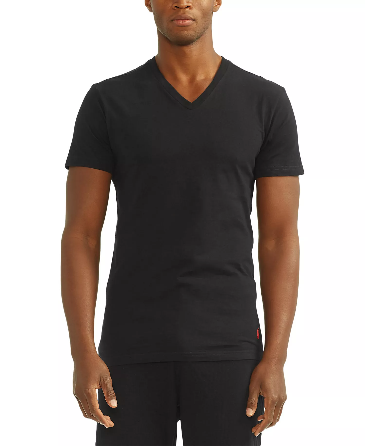 Men's 3-Pack Slim Fit V-Neck Undershirts - Black - L