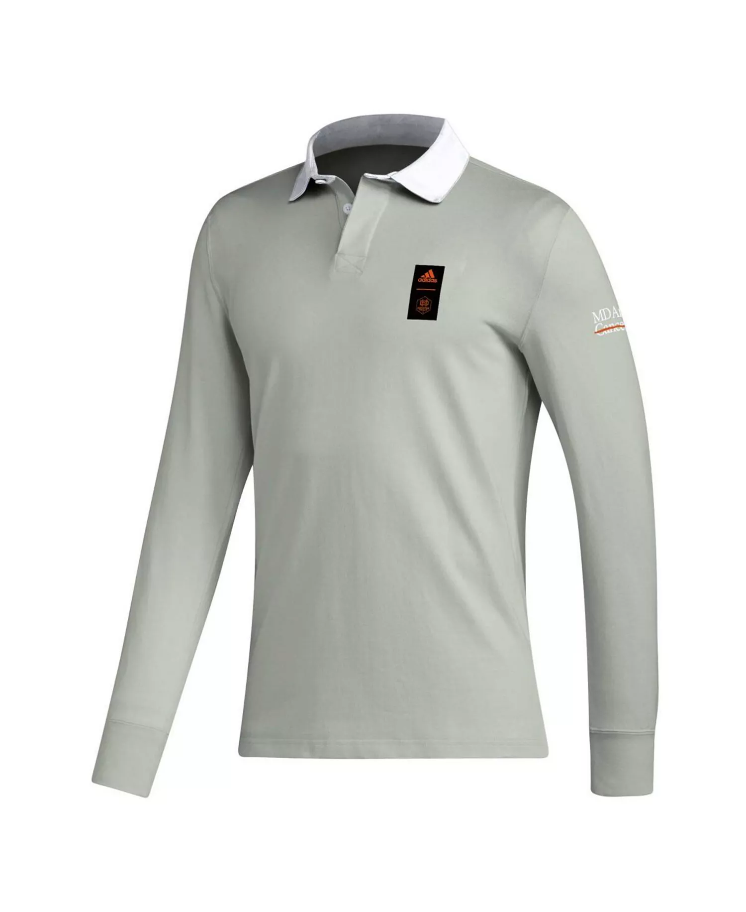 Men's 2023 Player Gray Houston Dynamo FC Travel Long Sleeve Polo Shirt - Gray - 2XL