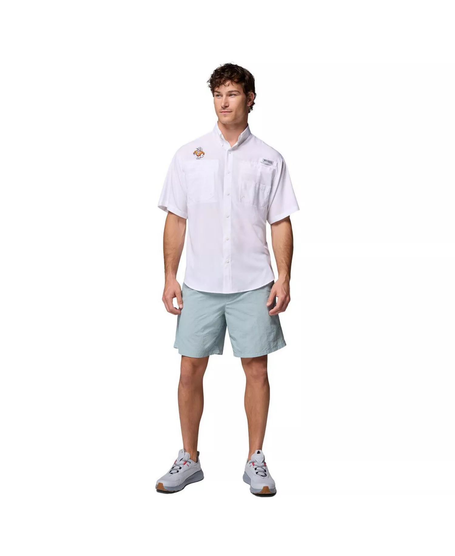 Men's White Tennessee Volunteers Tamiami Omni-Shade Button-Down Shirt - White - L