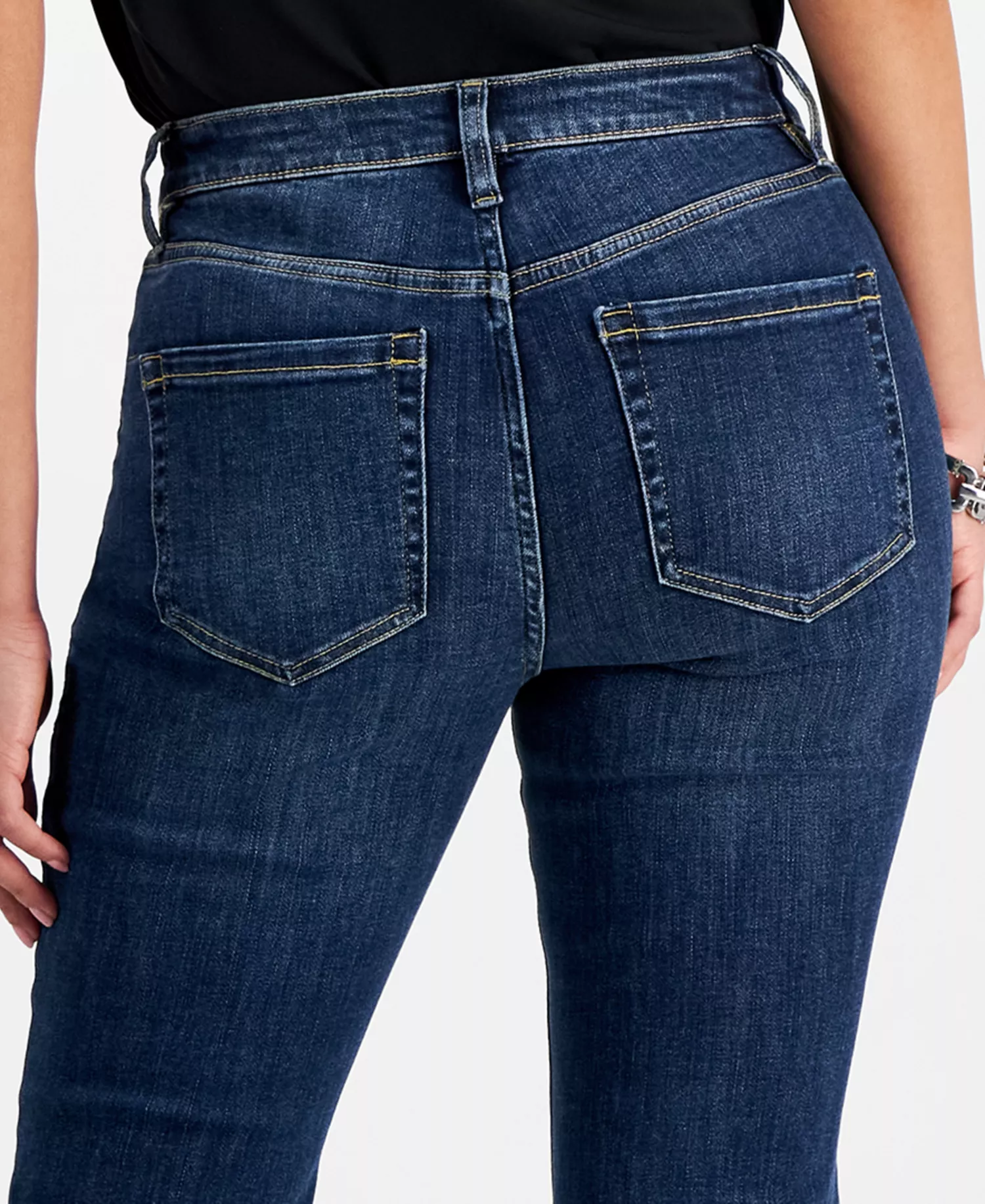 Petite Mid-Rise Flare Denim Jeans, Created for Macy's - Dark Indigo - 0P