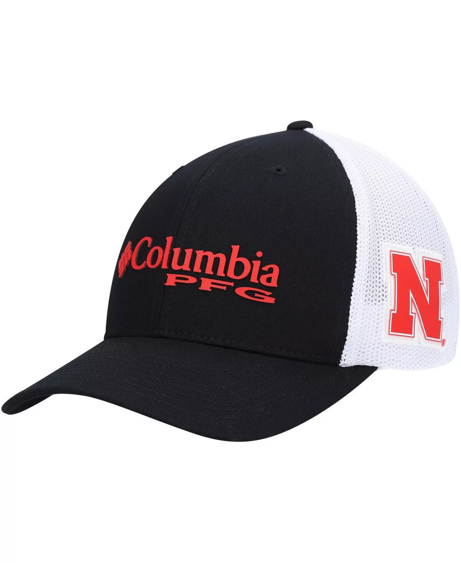 Men's Black Nebraska Huskers PFG Logo Snapback Hat - Black - One Size Fits All