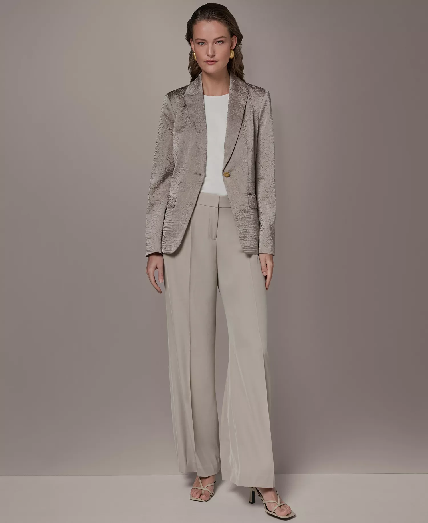Women's Novelty One-Button Peak Lapel Blazer - Turin - 0
