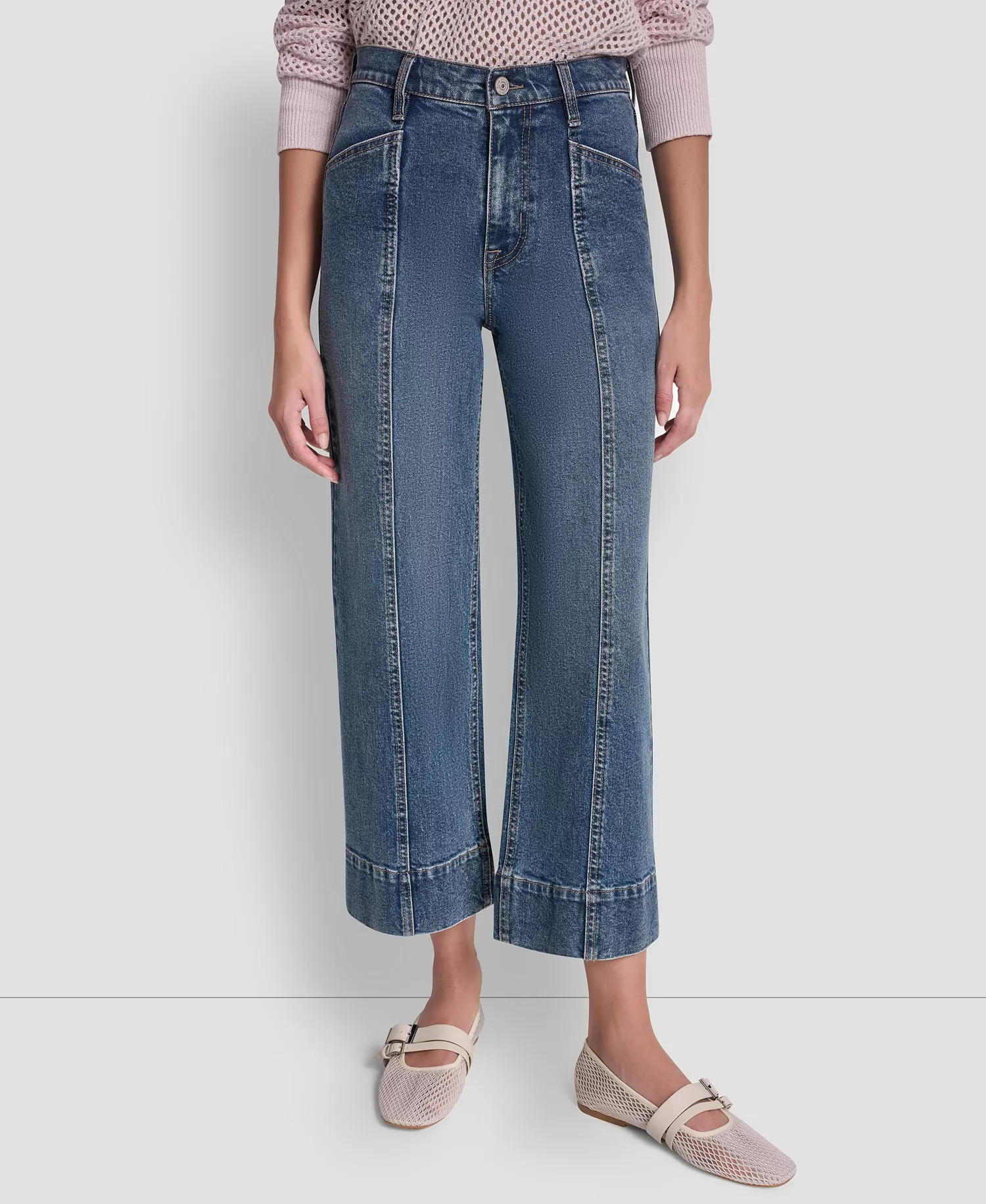 Women's High Rise Cropped Wide Leg Utility Jeans - Richmond - 24
