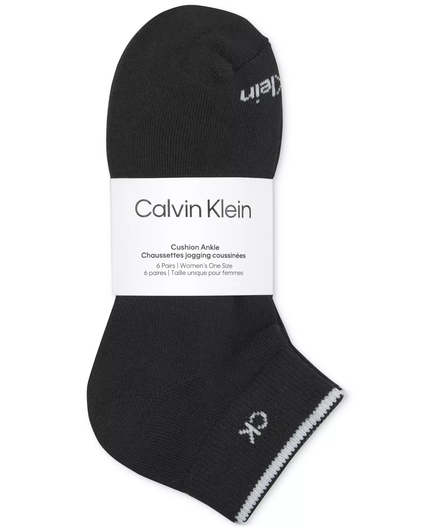 Women's 6-Pk. Solid Cushion Quarter Socks  - Black - ONE SIZE