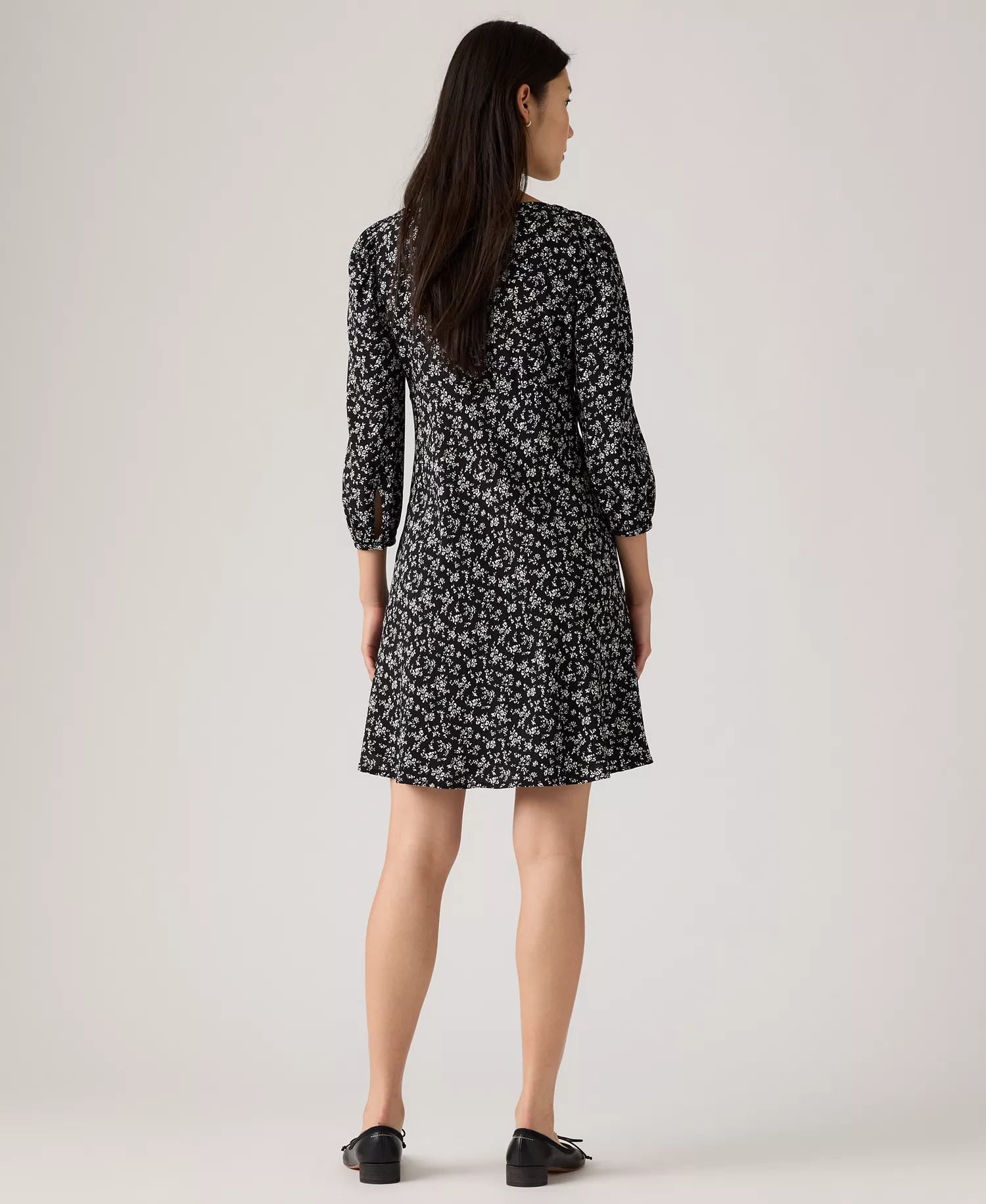 Women's Odette Holiday V-Neck Mini Dress - Curie Floral Anthracite Night - L