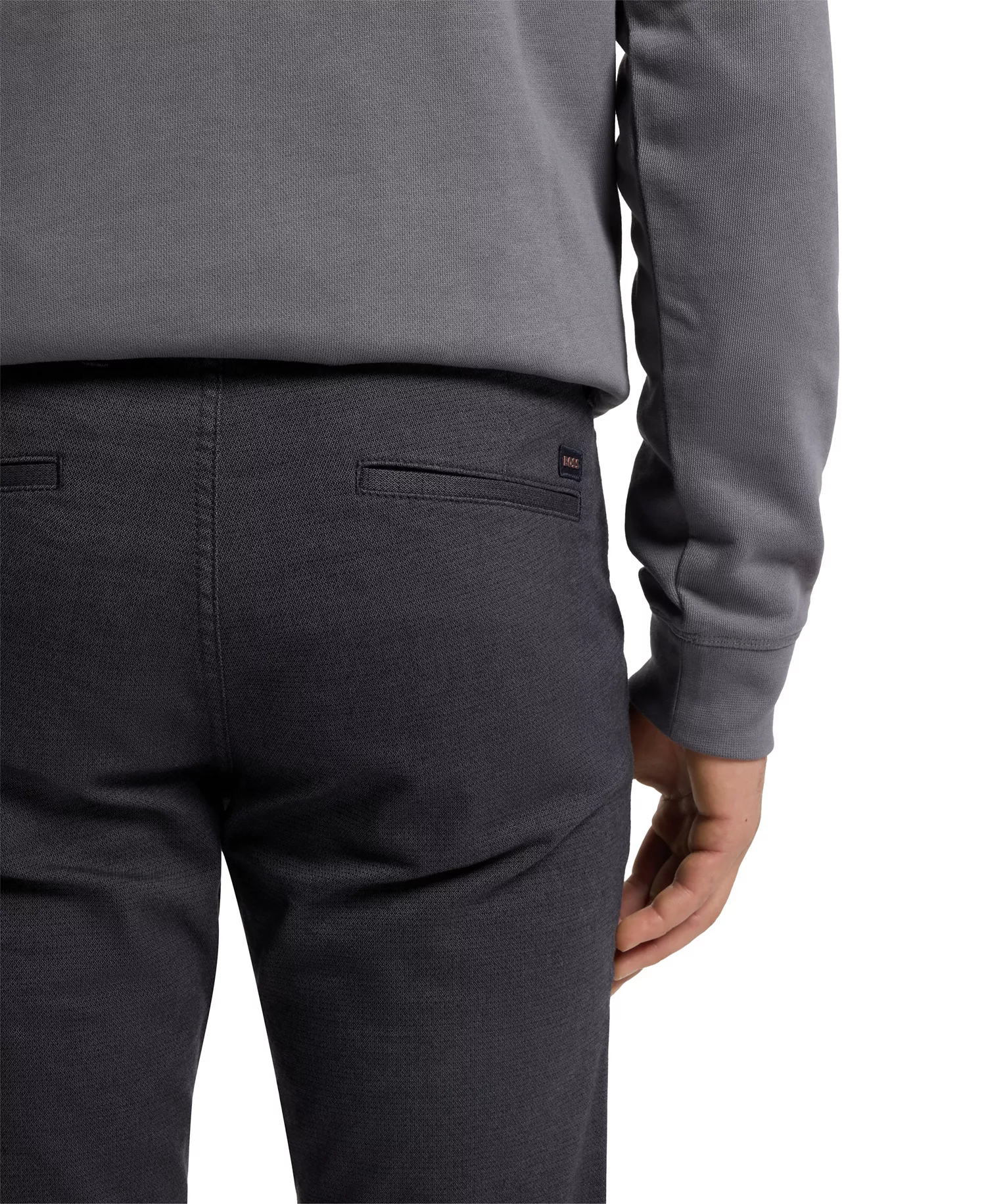 Men's Patterned Stretch Fabric Slim-Fit Pants - Dark Blue - 30x32