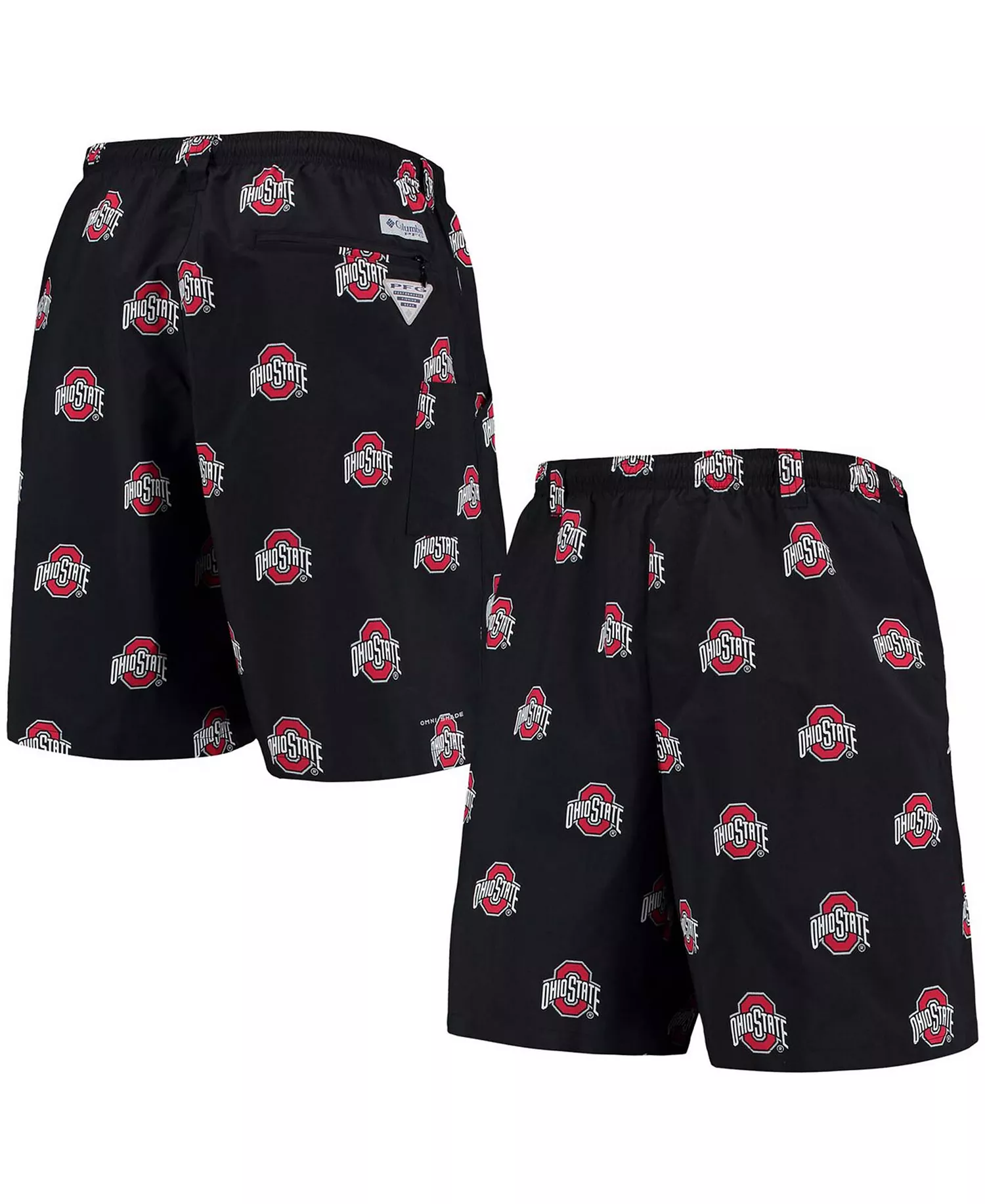 Men's Black Ohio State Buckeyes Backcast II 8" Omni-Shade Hybrid Shorts - Black - S