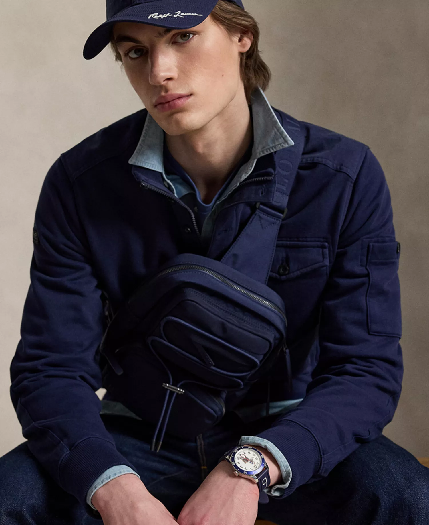 Men's Tonal Logo Sling Bag - Newport Navy - ONE SIZE