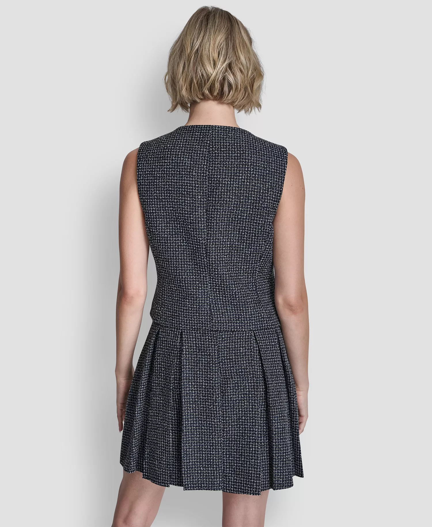 Women's Button-Front Vest Top - Navy Combo - 0