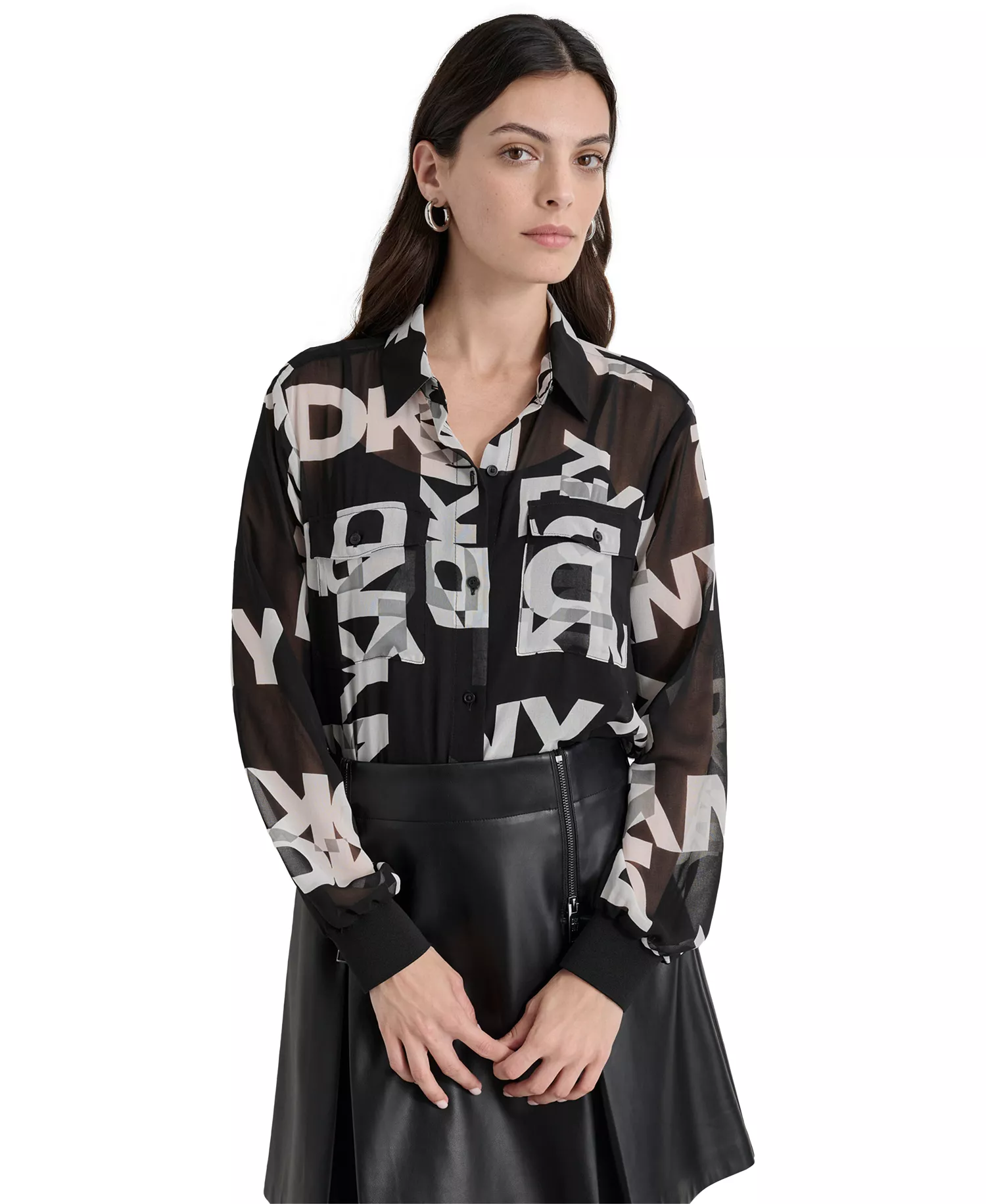 Women's Logo Long-Sleeve Shirt - Blk/ivory - L