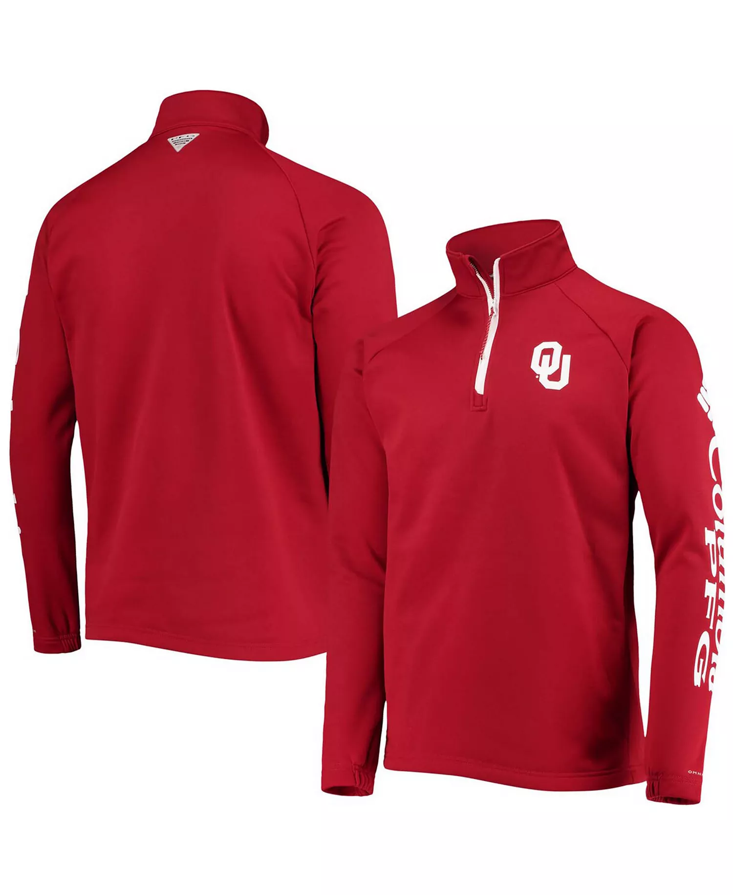 Oklahoma Sooners Terminal Tackle Fleece Raglan Omni-Shade Quarter-Zip Jacket - Ok Red Vel - L