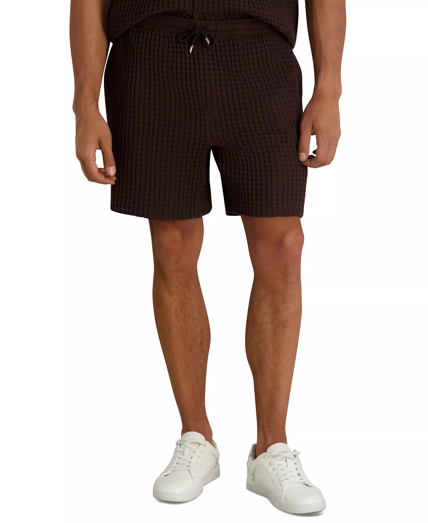 Men's Regular-Fit Textured Shorts - Dark Brown - 2XL