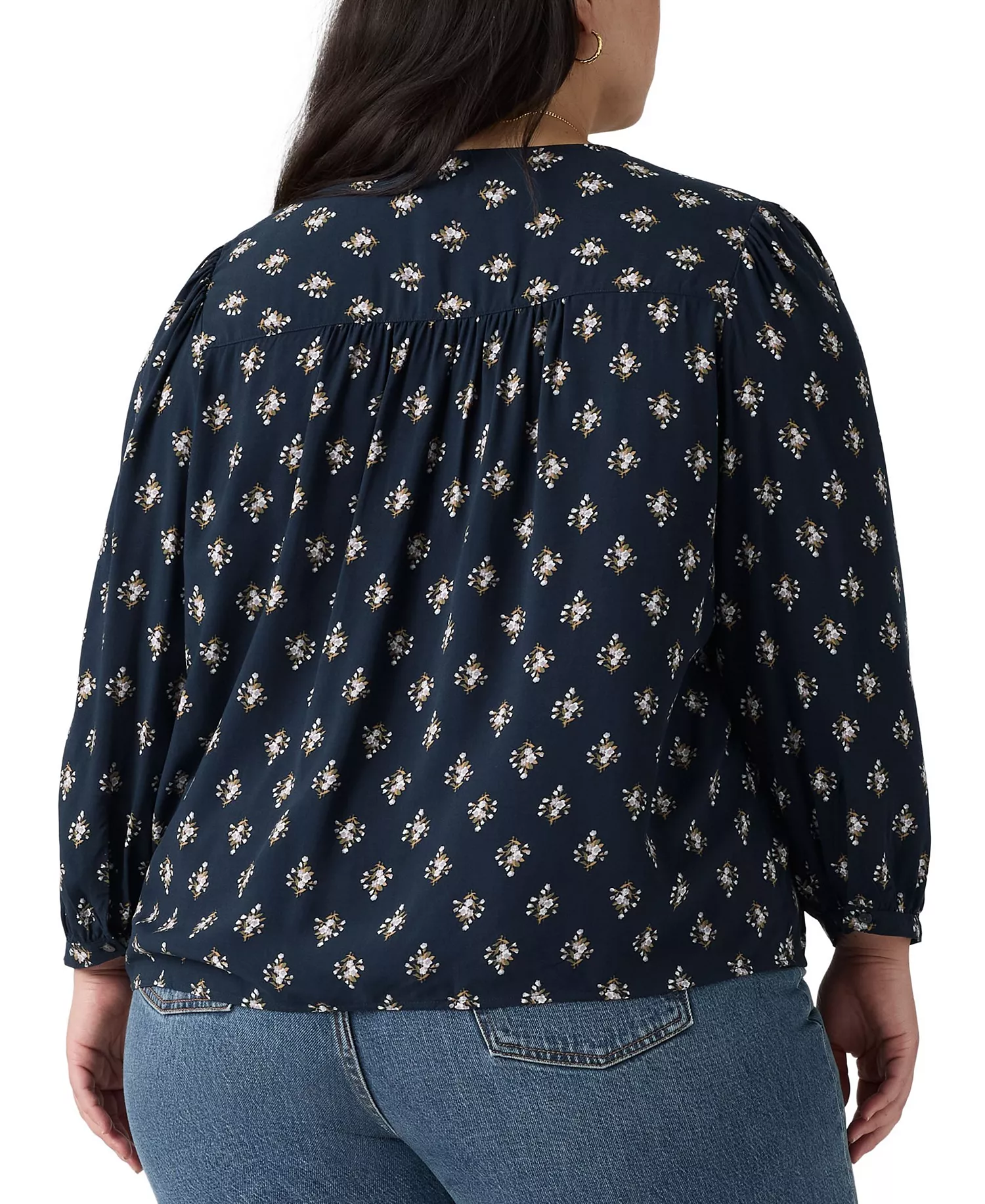 Plus Size Halsey Long-Sleeve Top - Yulia Floral - 1X