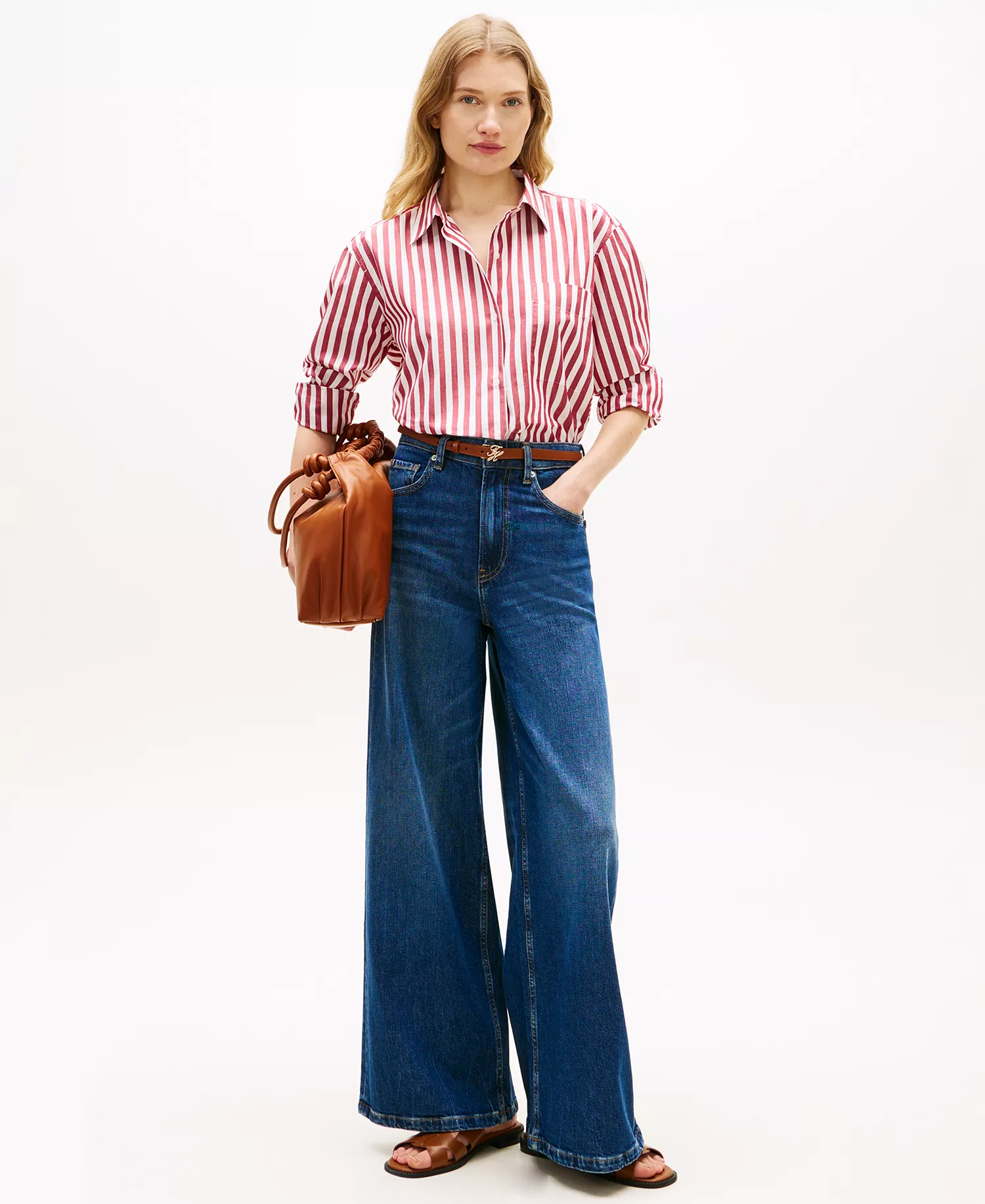 Women's Essential Striped Shirt - Wide Banker Stip Ecru Liberty Red - 36