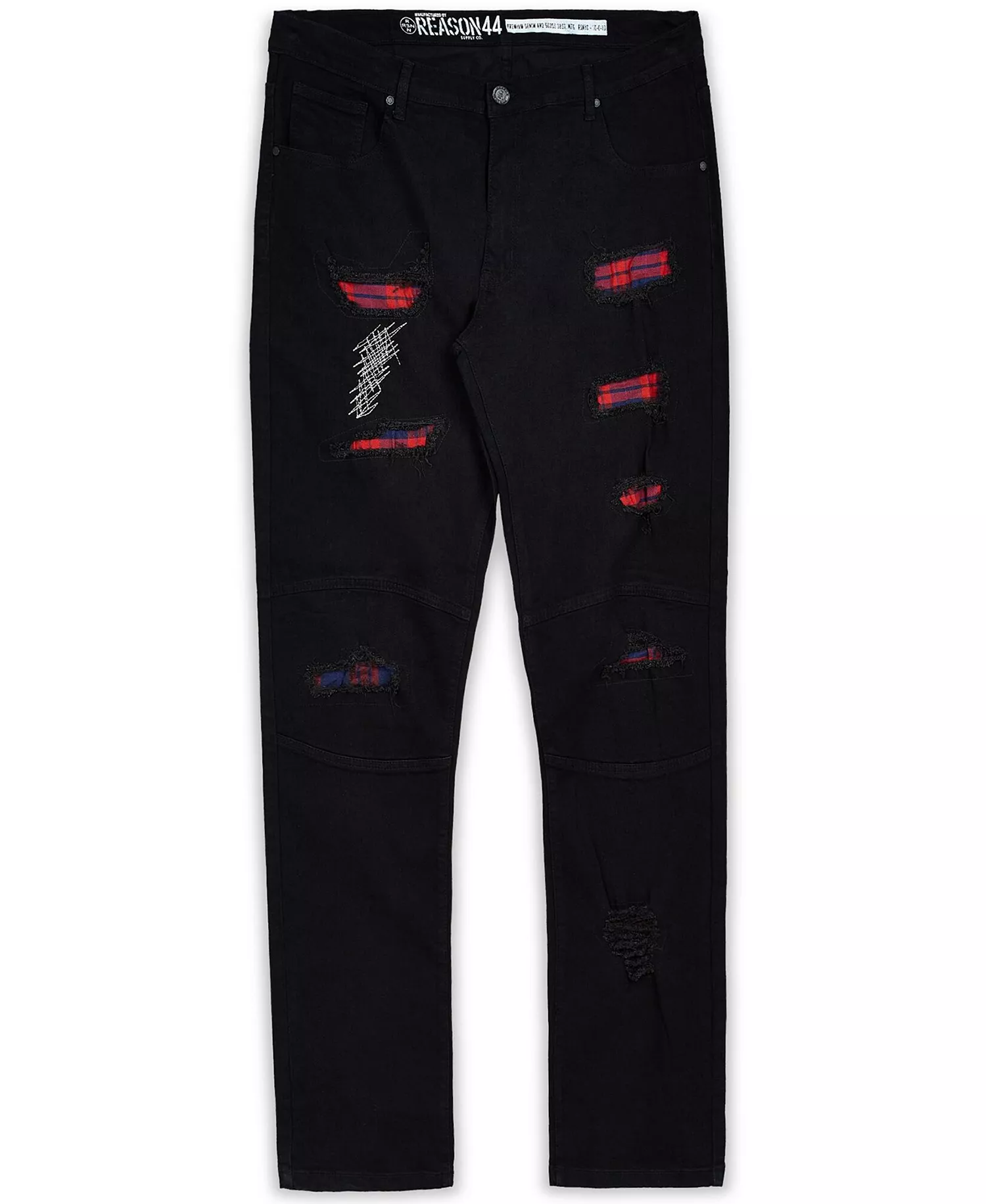 Men's Big and Tall Set Skinny Jeans - Black - 46