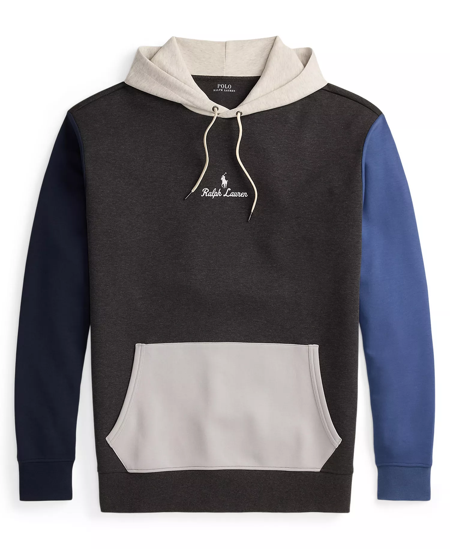 Men's Big & Tall Long-Sleeve Logo Double-Knit Hoodie - Dark Charcoal Heather Multi - 2LT