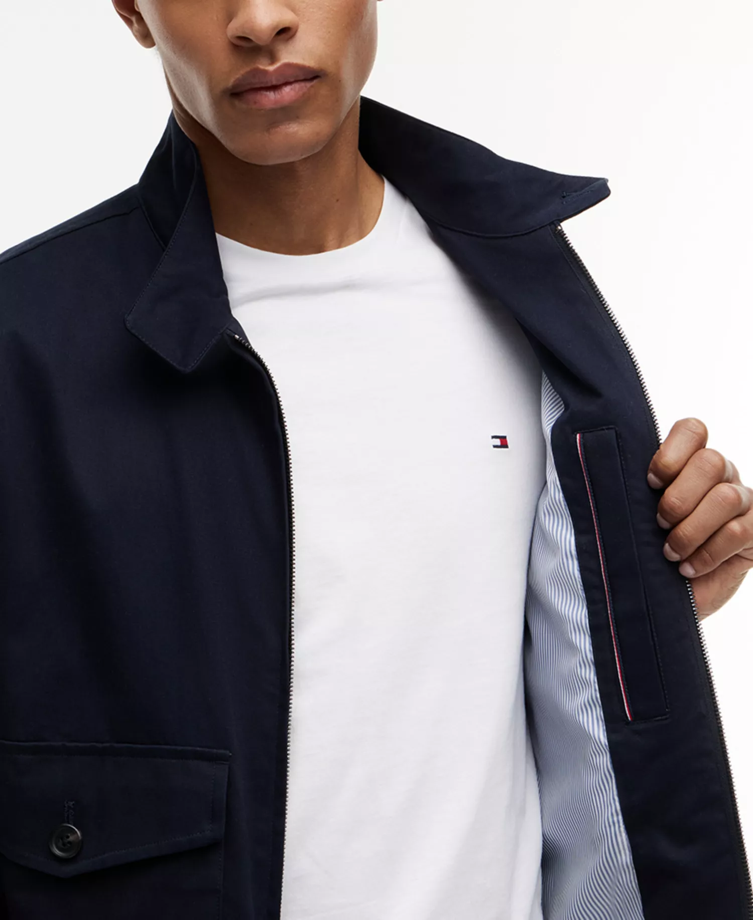 Men's Regular-Fit Harrington Collar Jacket - Desert Sky - L