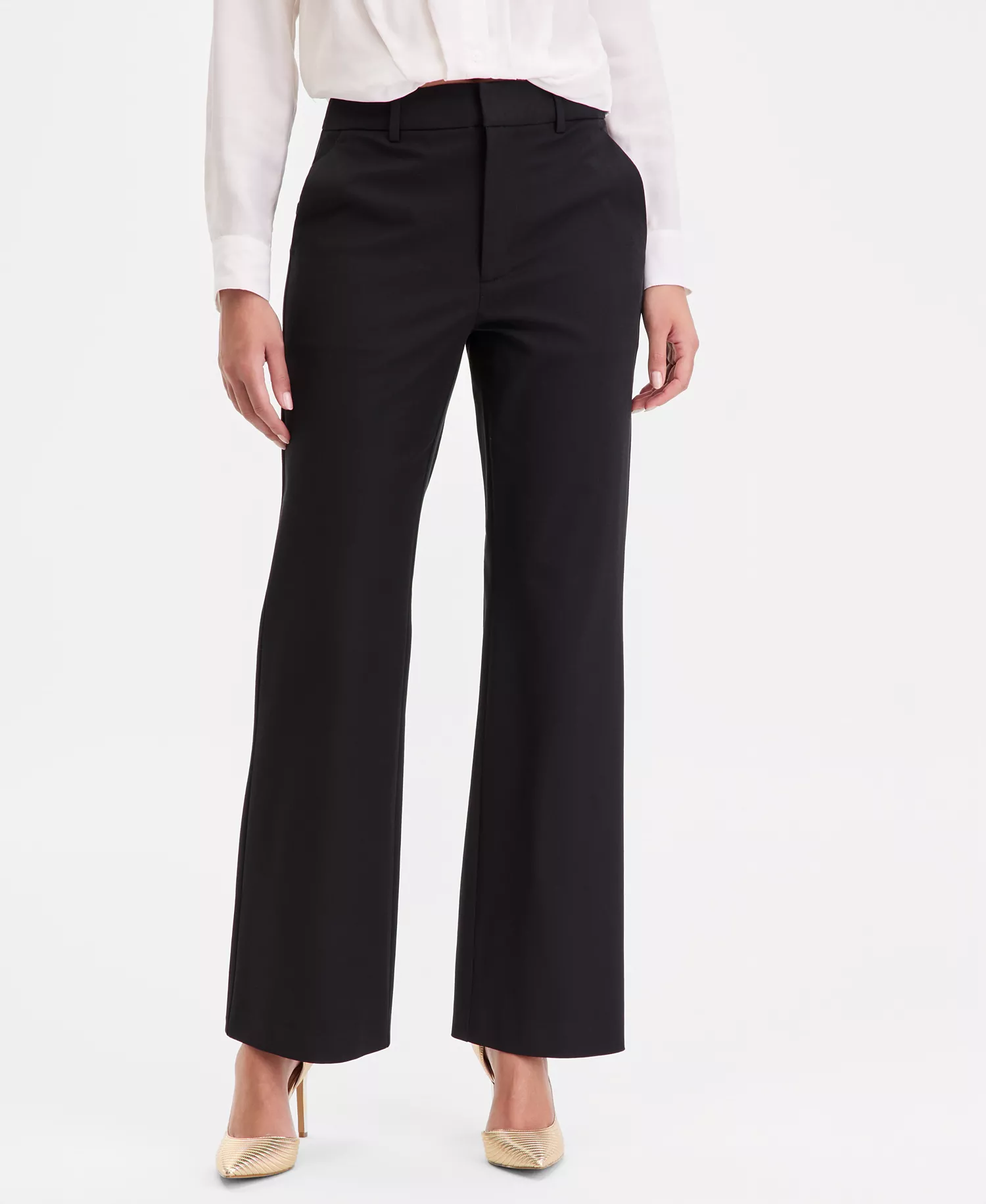Women's High-Rise Mini Bootcut Pants, Created for Macy's - Deep Black - 0