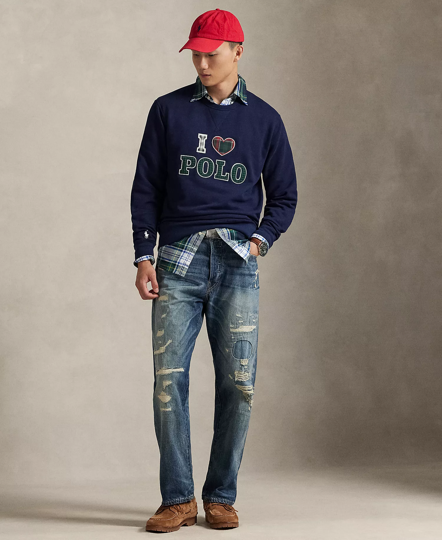 Men's RL Fleece I Heart Polo Sweatshirt - Cruise Navy - 2XL