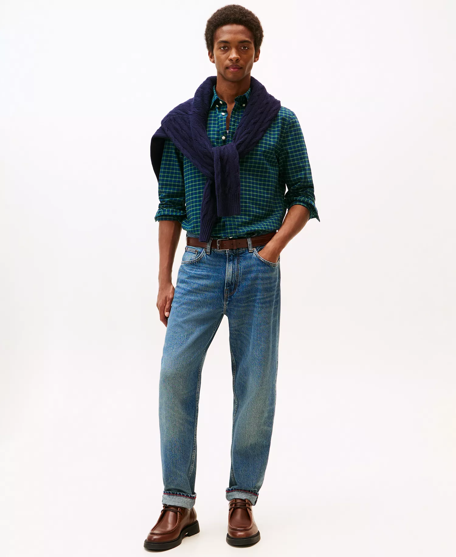 Men's Heritage Oxford Seasonal Check Long Sleeve Shirt - Preppy Navy / Check - S