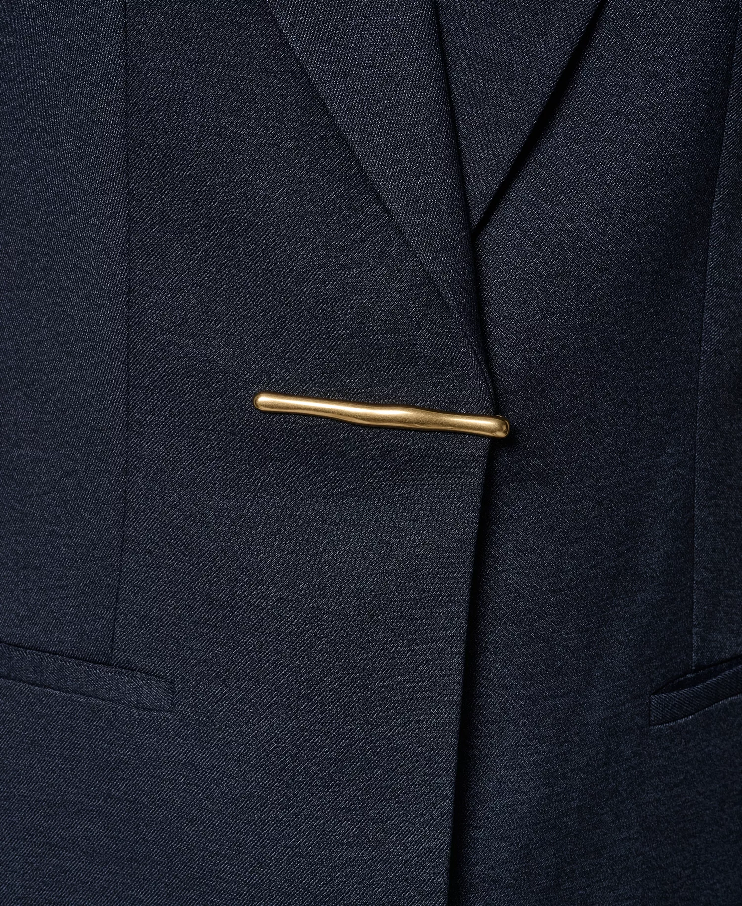 Women's Notch Lapel Padded Shoulder Blazer - Nightfall - 0