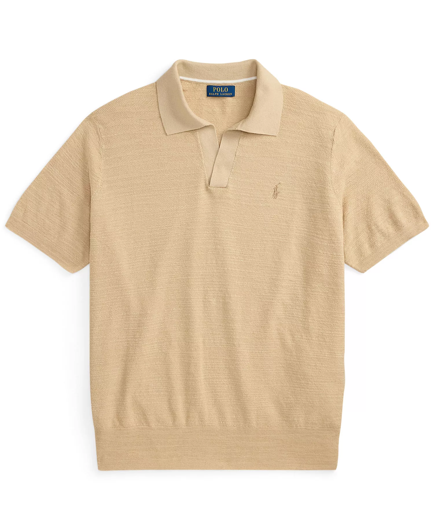 Men's Big & Tall Short-Sleeve Polo Shirt - Dune Tan/Deckwash White - 2LT