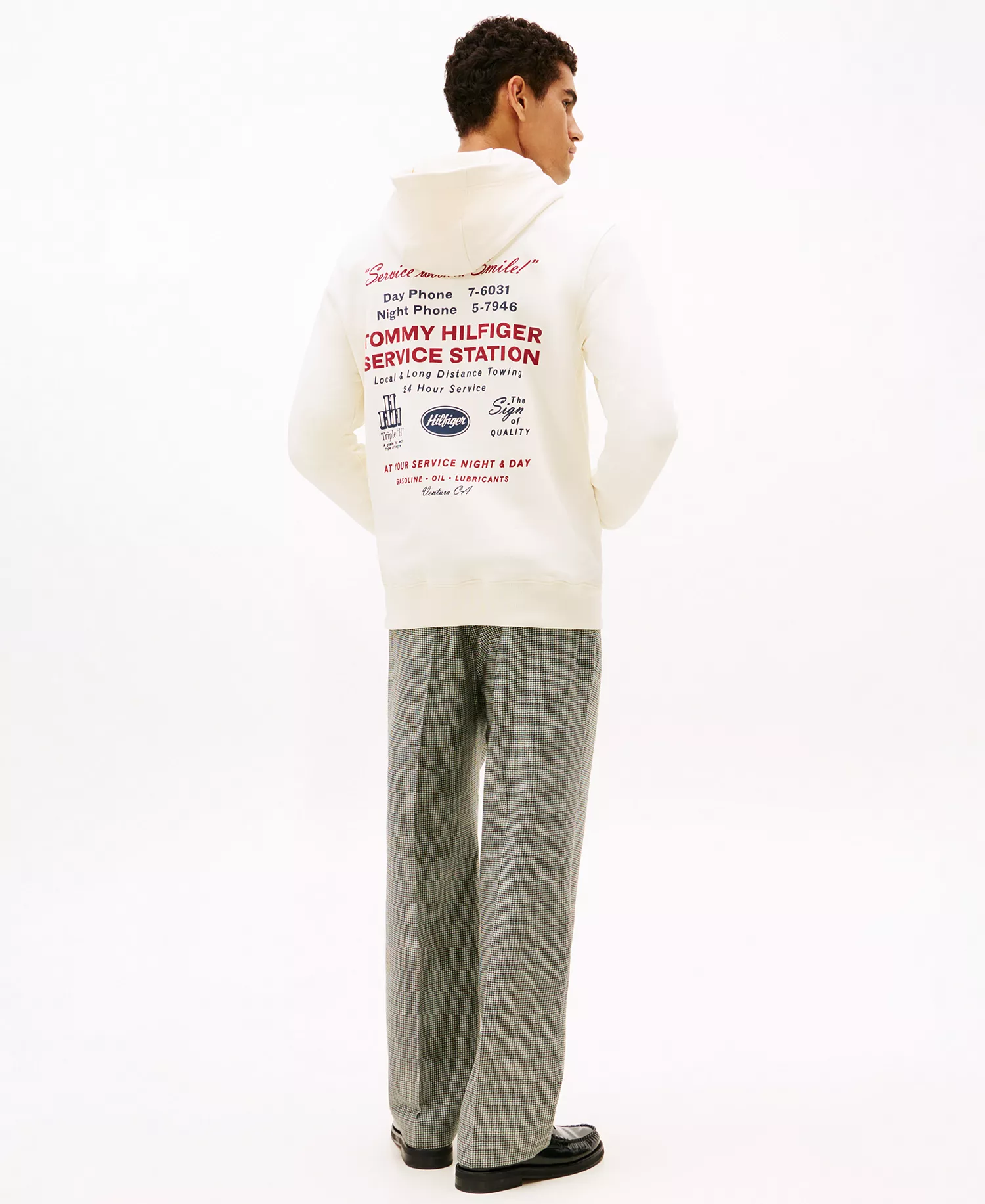 Men's Regular-Fit Service Station Hoodie - Ivory Petal - L