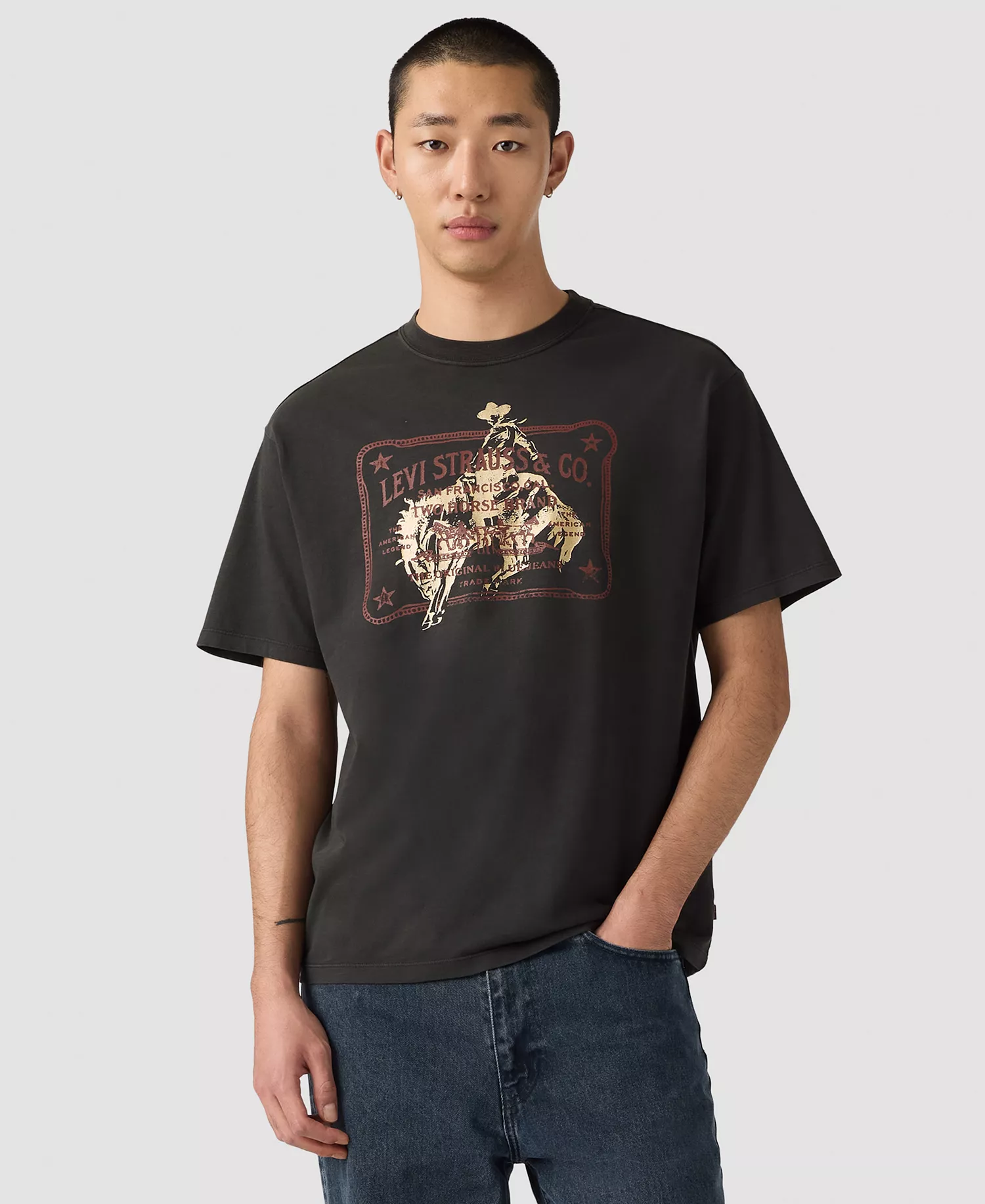 Levis Mens SS Vintage Graphic Tees - Black - 2XL
