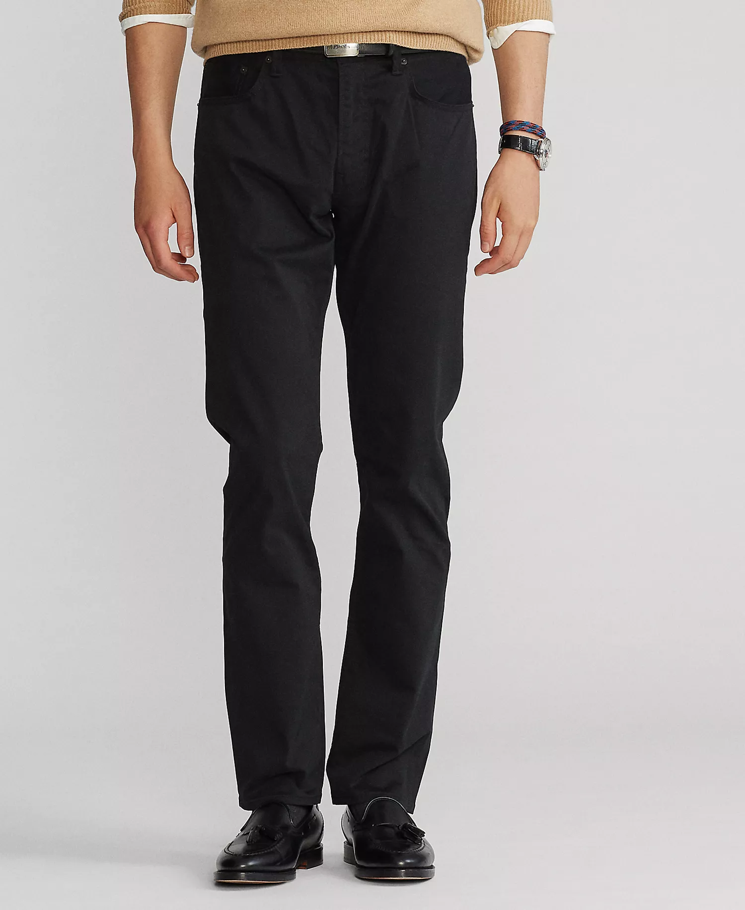 Men's Slim Straight Stretch Sateen Five-Pocket Pants - Polo Black - 32 - 30