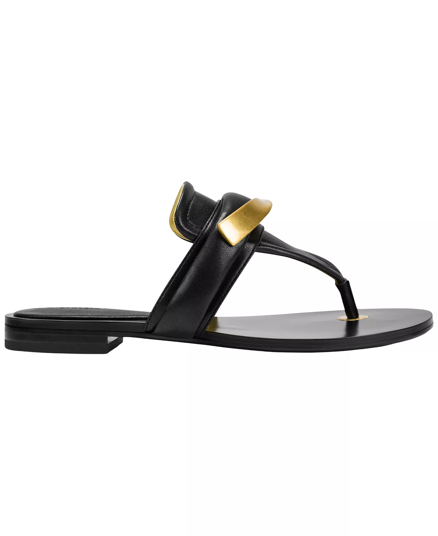 Women's Velvet Thong Flat Sandals - Black - 10