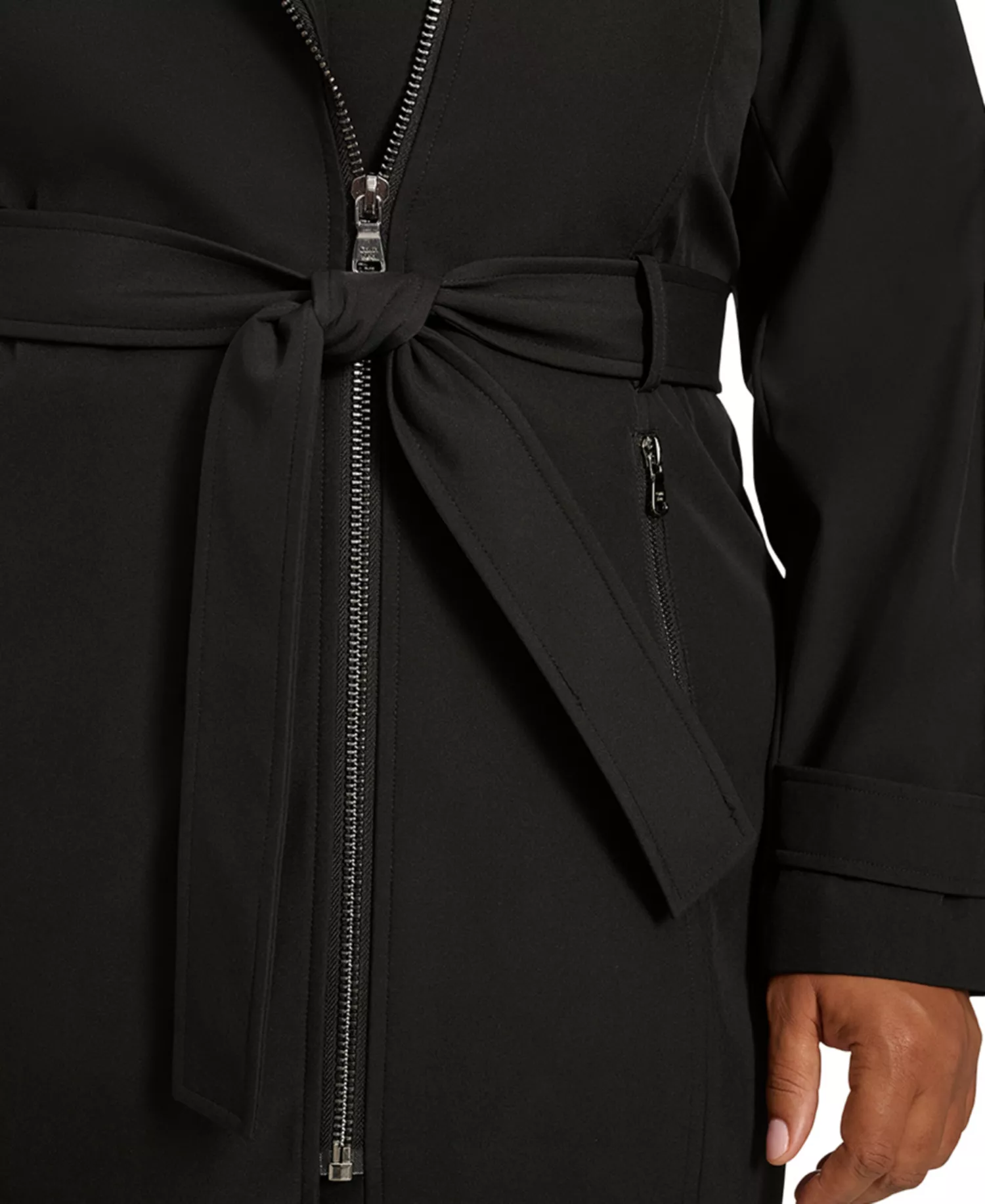 Plus Size Belted Long-Sleeve Wrap Coat, Created for Macy's - Black - 0X