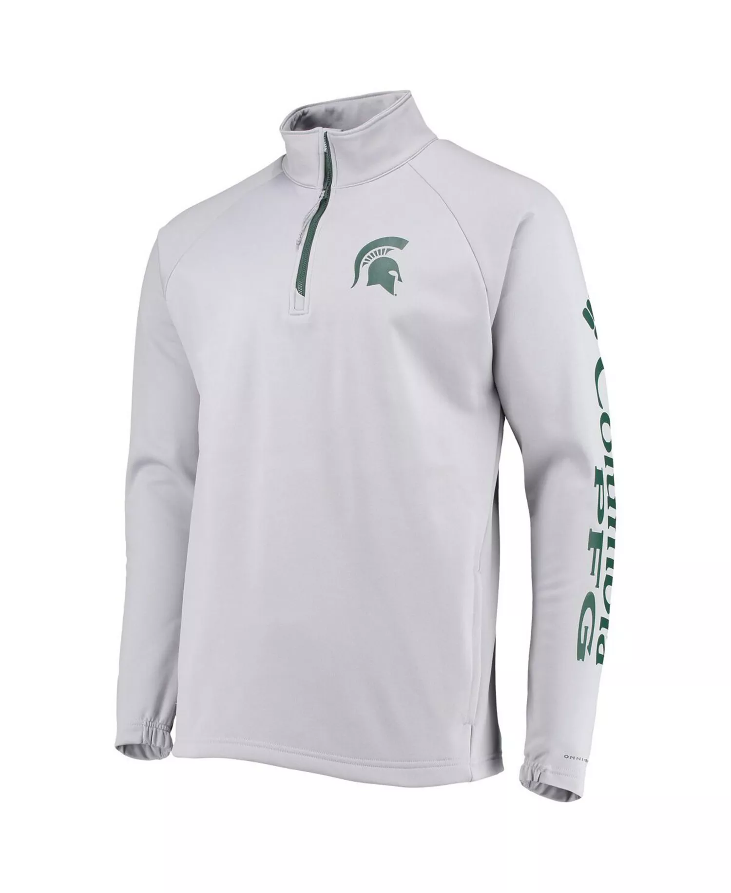 Men's Gray Michigan State Spartans Terminal Tackle Fleece Raglan Omni-Shade Quarter-Zip Jacket - Gray - XL