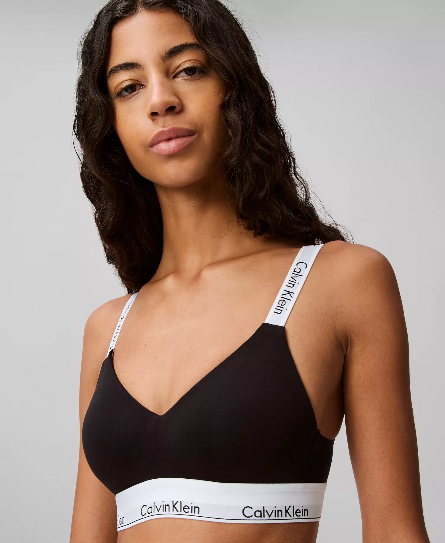 Women's Modern Cotton Lightly Lined Bralette QF7059 - Black - XL