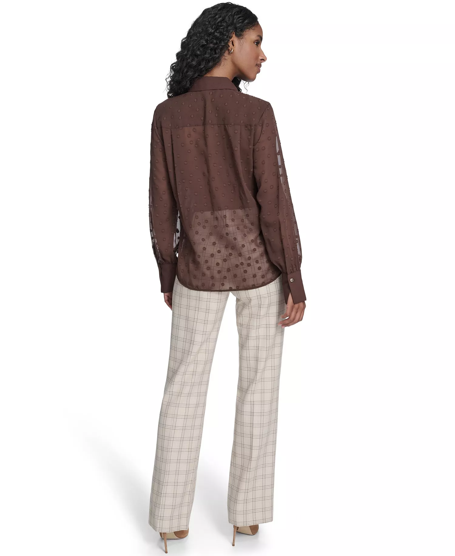 Women's Clip Dot Pleated Bib Top - Chicory - L