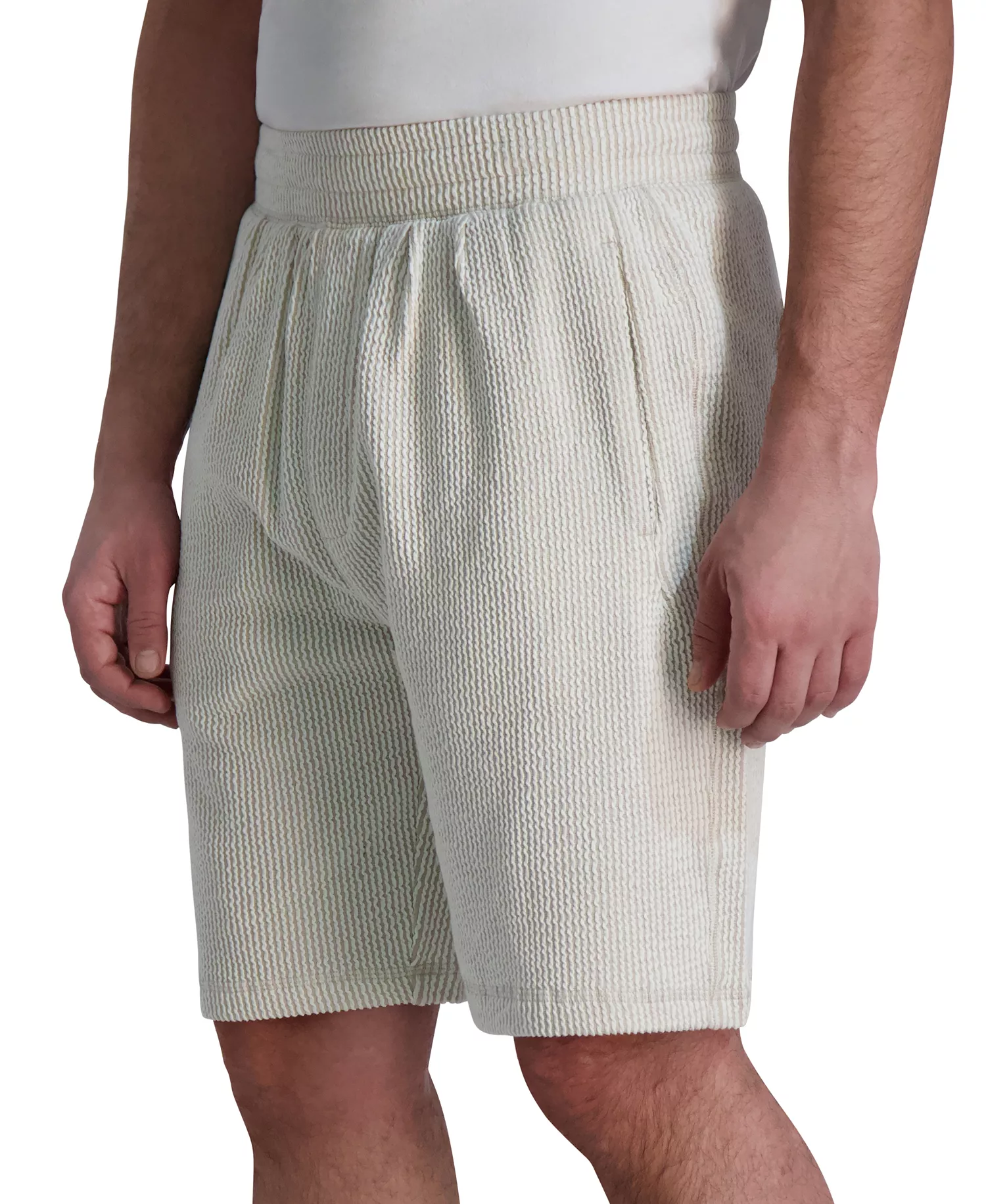 Men's Relaxed-Fit Seersucker Shorts - Natural - L
