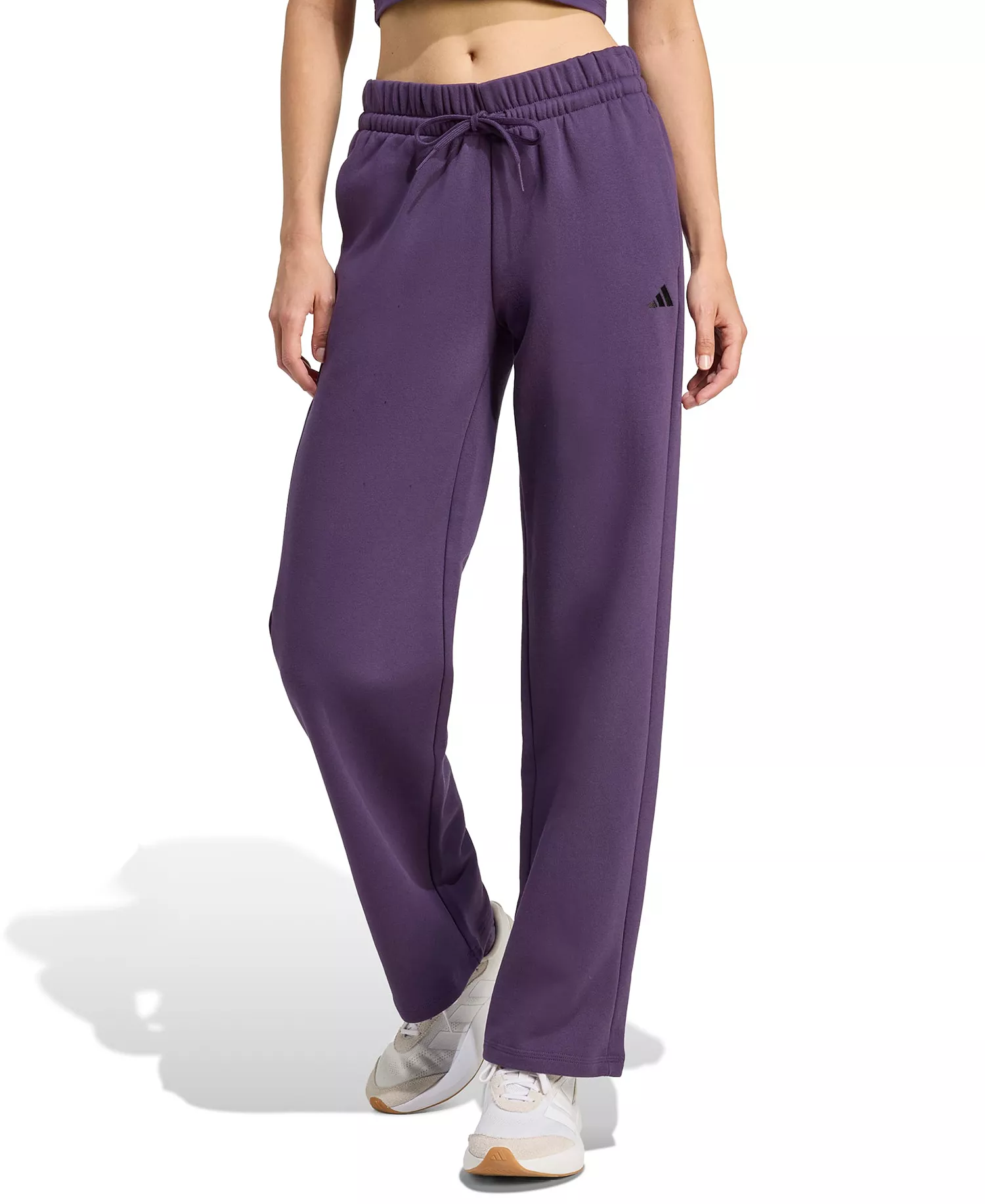 Women's Essentials Small Logo Feel Cozy Open Hem Pants - Aurora Plum/black - 2XL