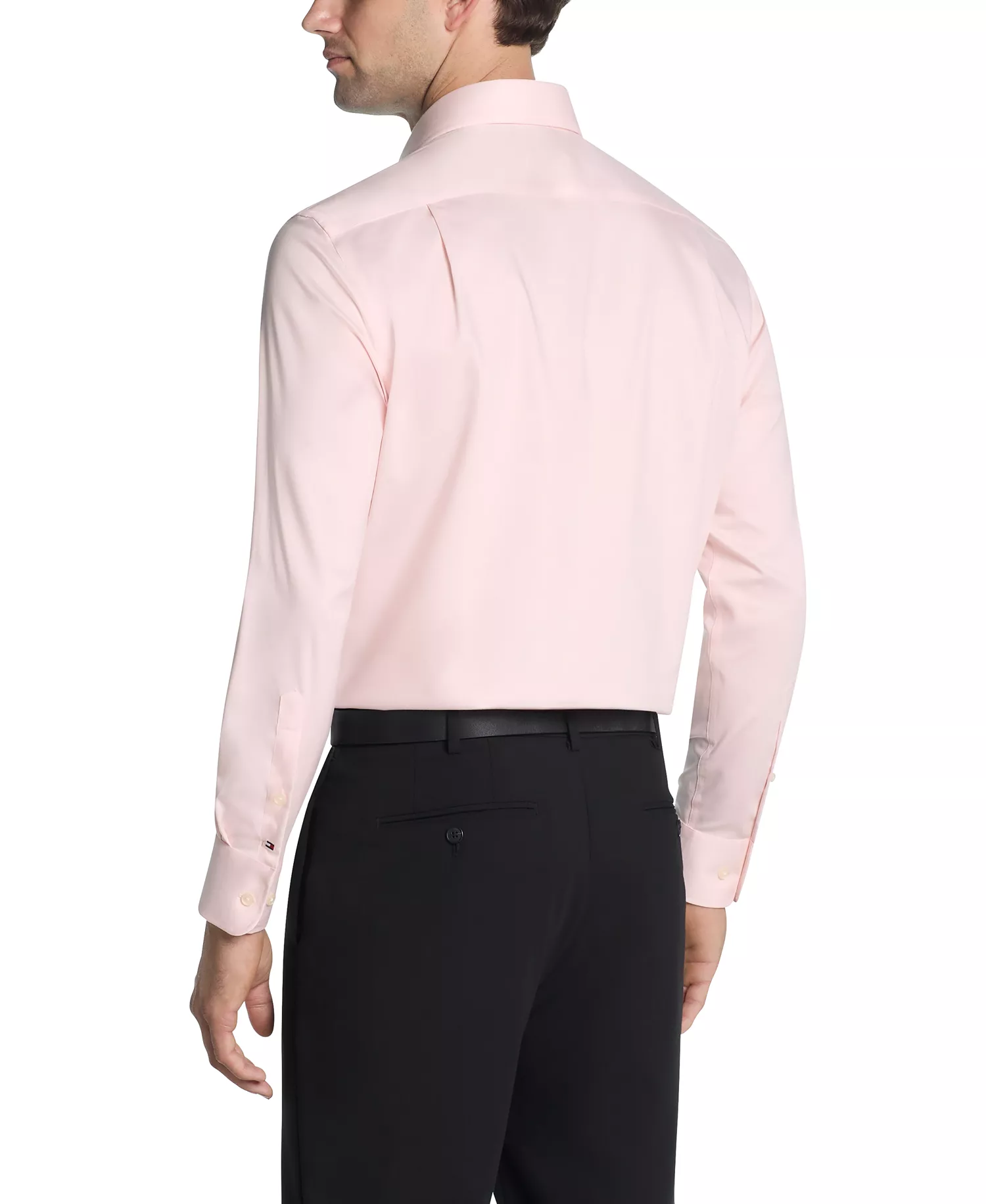 Men's Slim-Fit Stretch Twill Dress Shirt - Coral - 14.5 32/33