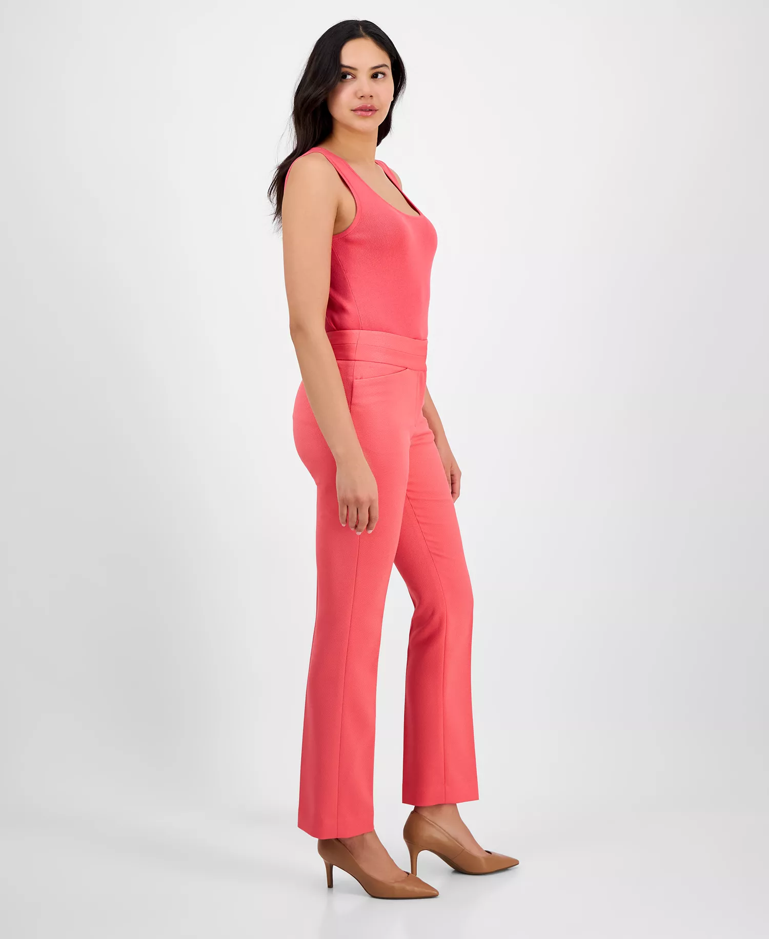 Women's Mid-Rise Flare-Leg Pants, Regular & Petite - Sunset - 2P