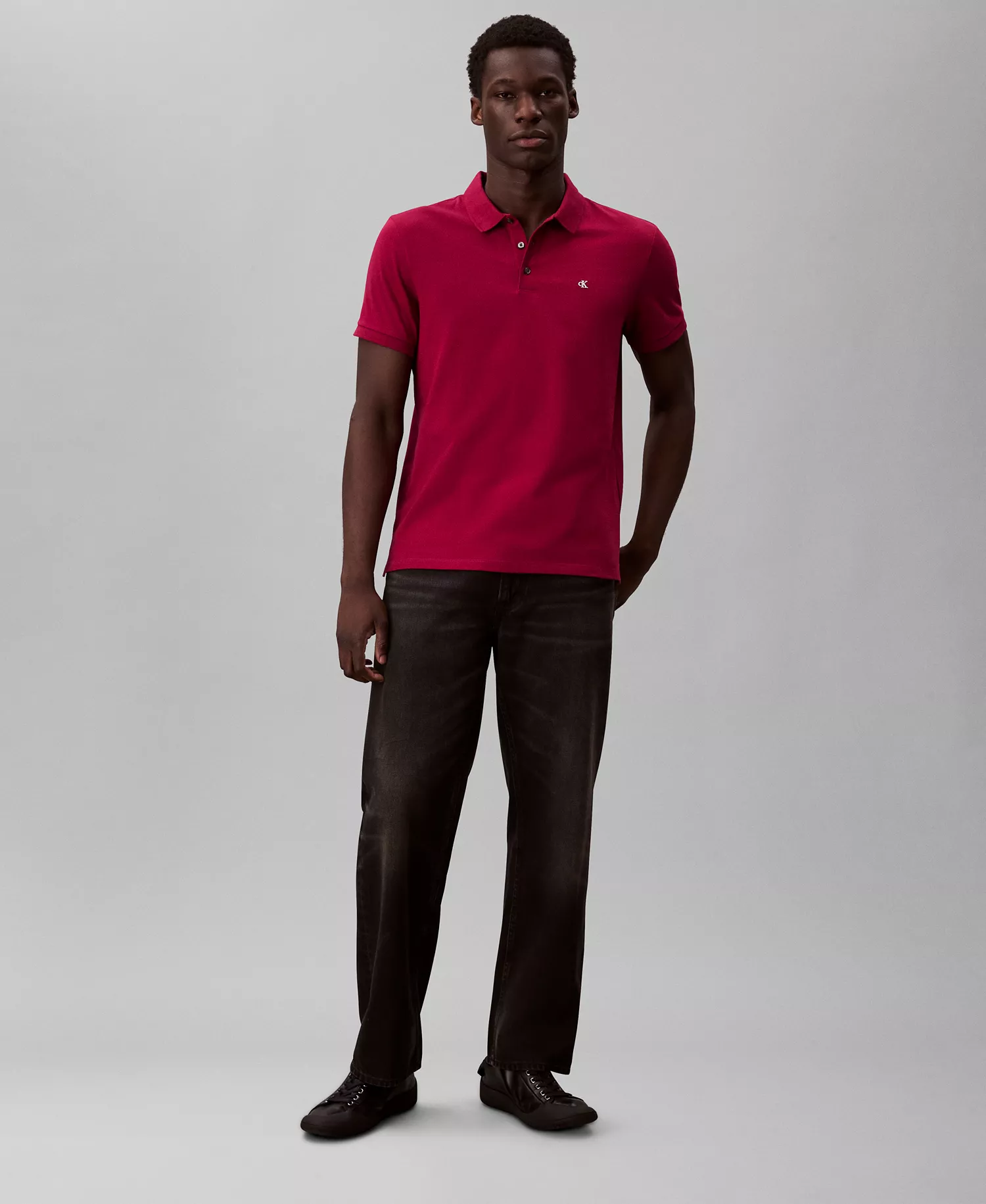 Men's Short Sleeve Solid Polo Shirt - Beet Red - 2XL