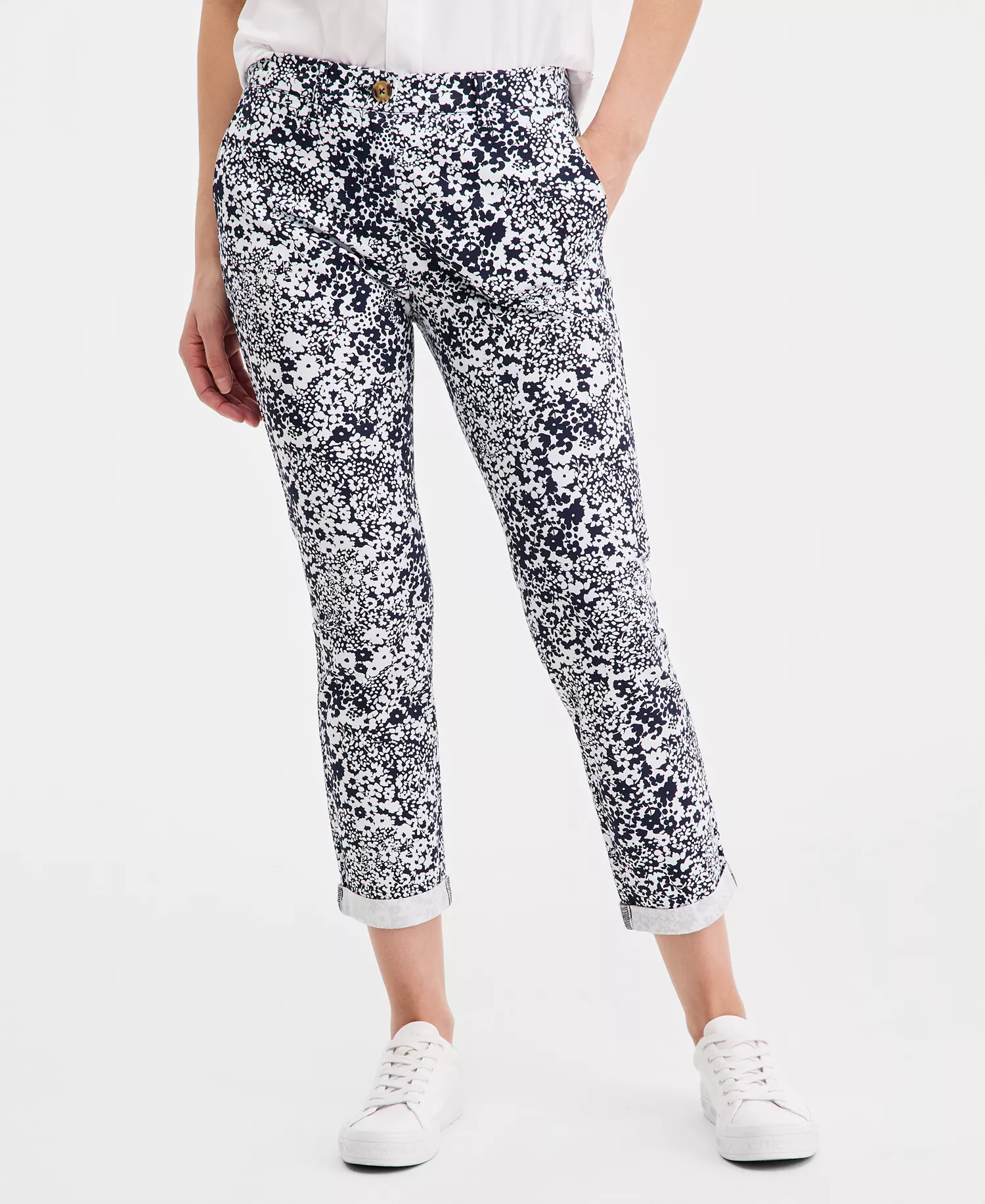 Jeans Women's Shadow Floral Montauk Ankle Pants - Night Sky/ Bright White - 10