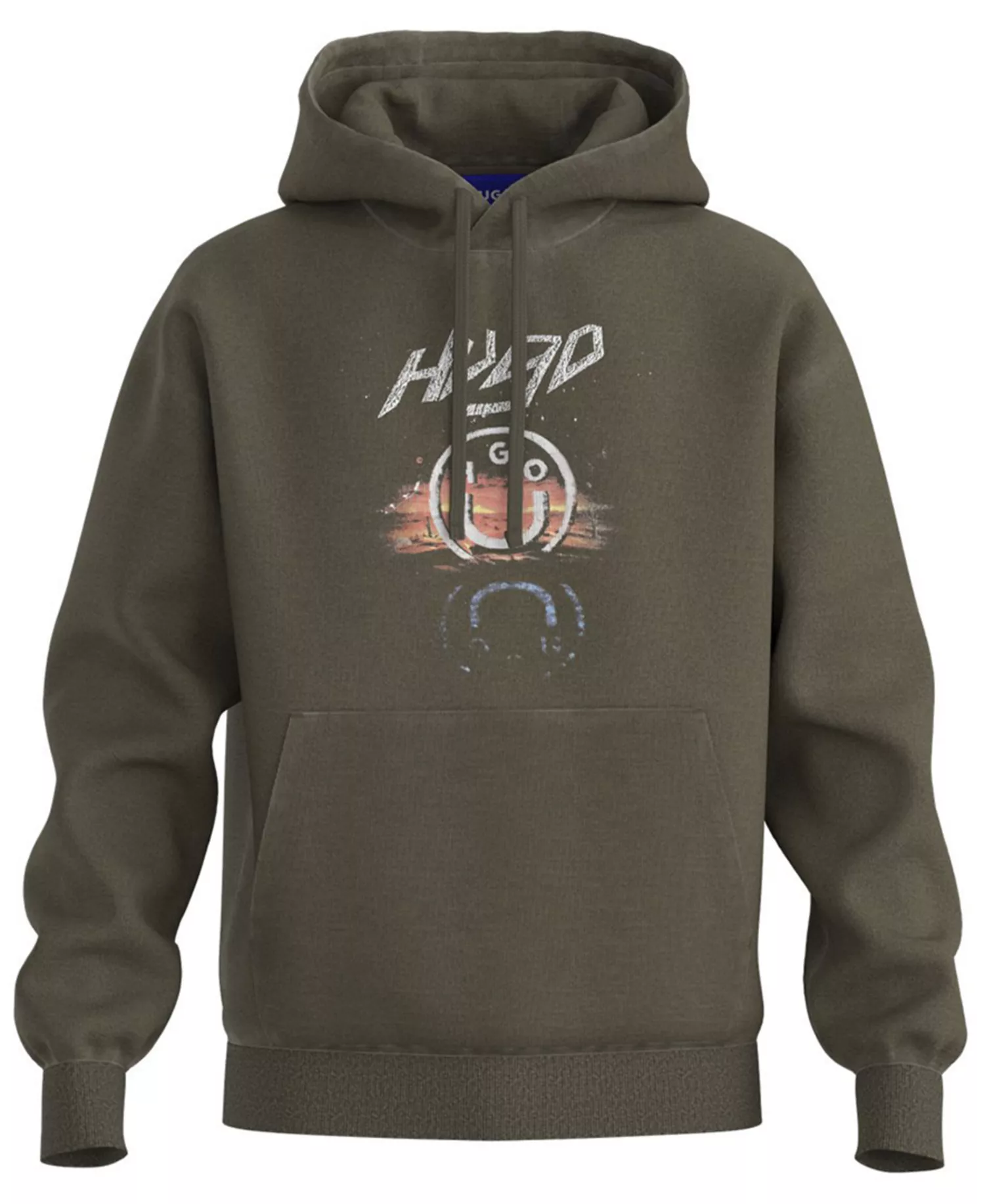 Men's Nimponex Graphic Hooded Sweatshirt - Brown - 2XL