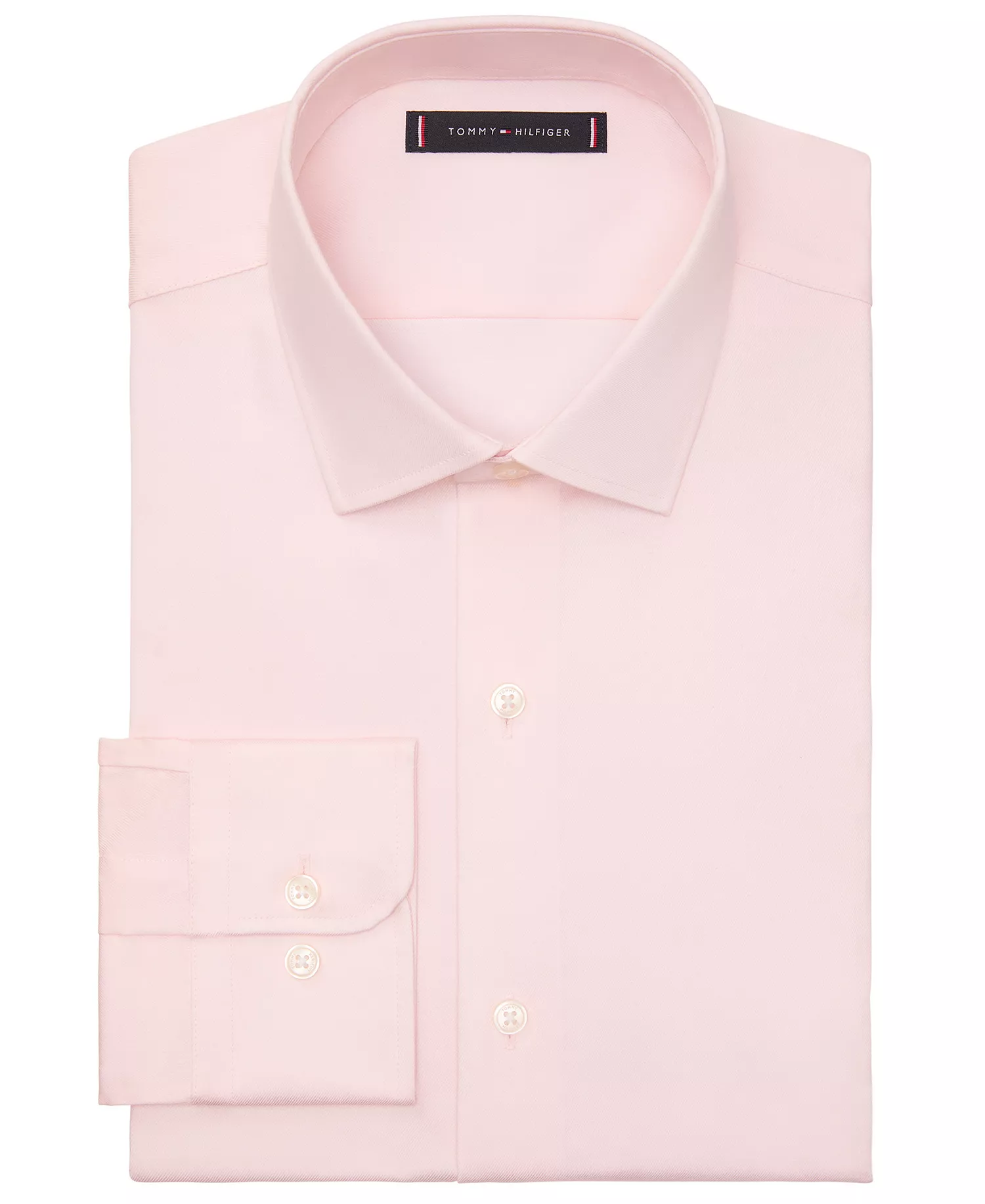 Men's Slim-Fit Stretch Twill Dress Shirt - Coral - 14.5 32/33
