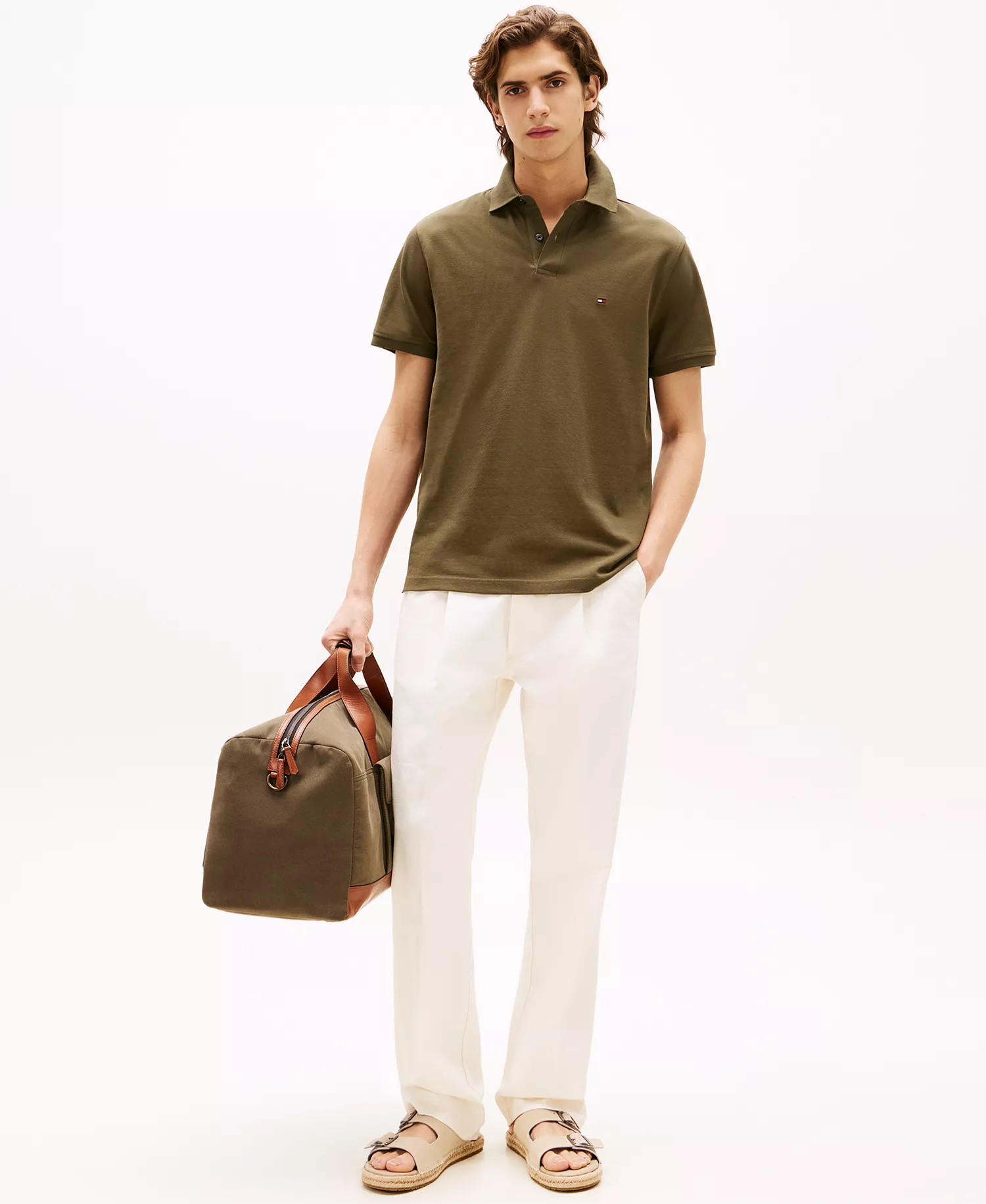Men's Cotton Classic Fit 1985 Polo Shirt - Army Green - XS