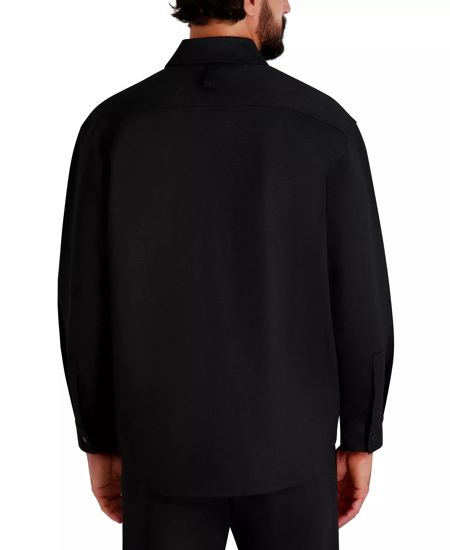 Men's Houndstooth Pattern Utility Jacket - Black - L