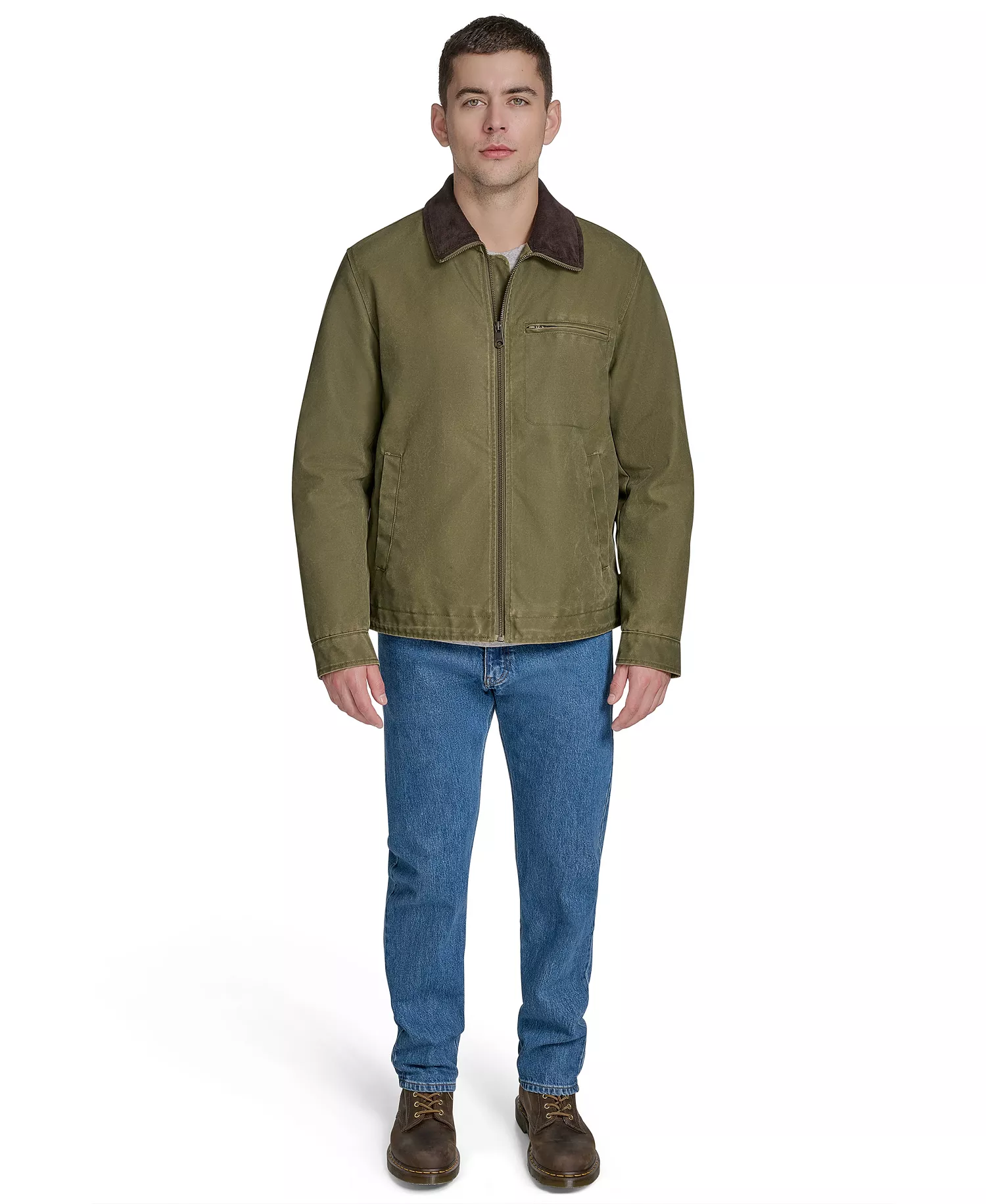 Men's Corduroy Collar Depot Jacket - Light Olive - L
